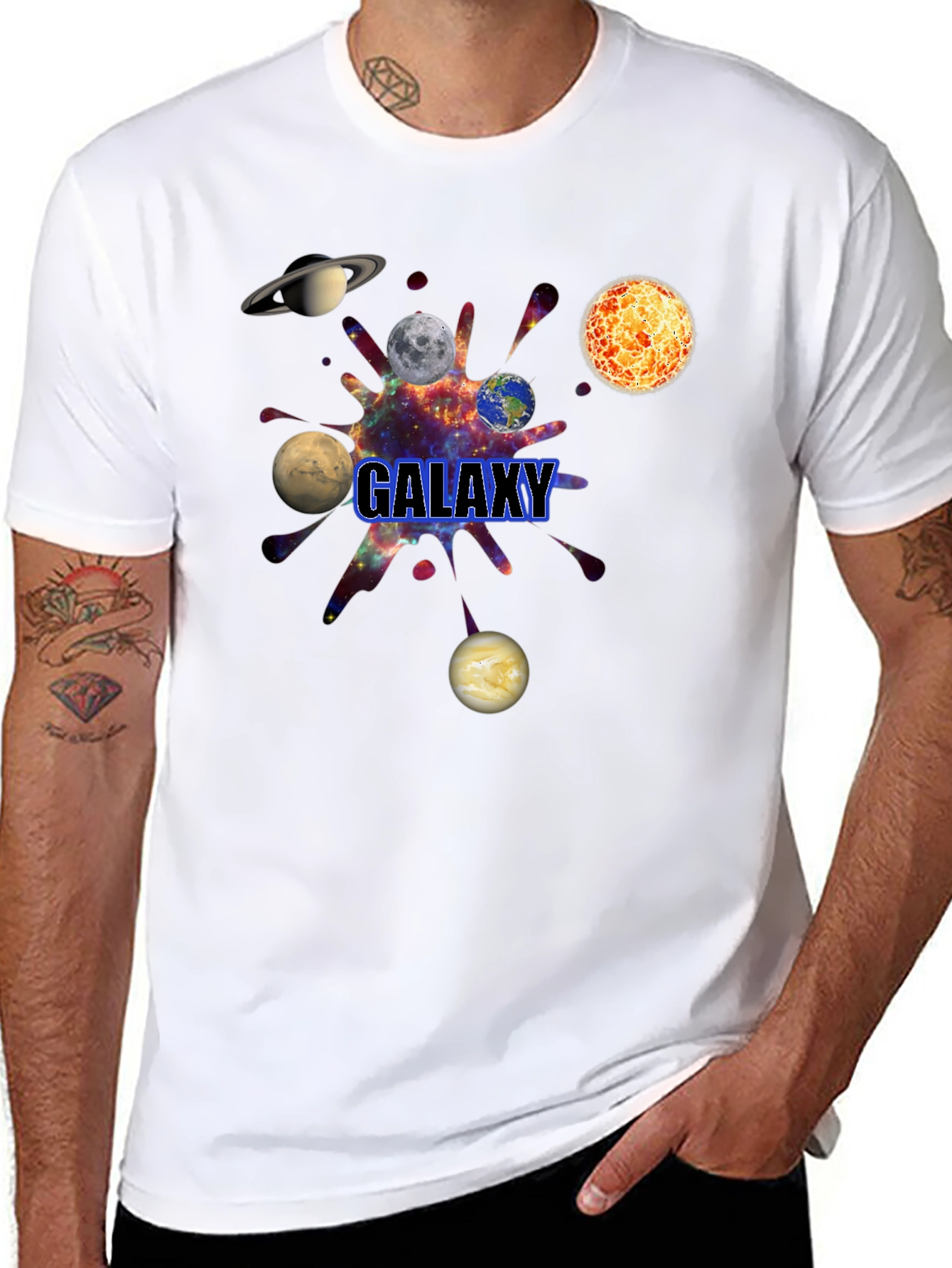 Galaxy Graphic Black T-Shirt