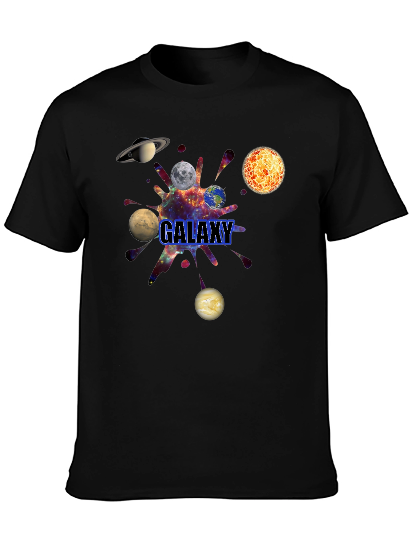 Galaxy Graphic Black T-Shirt