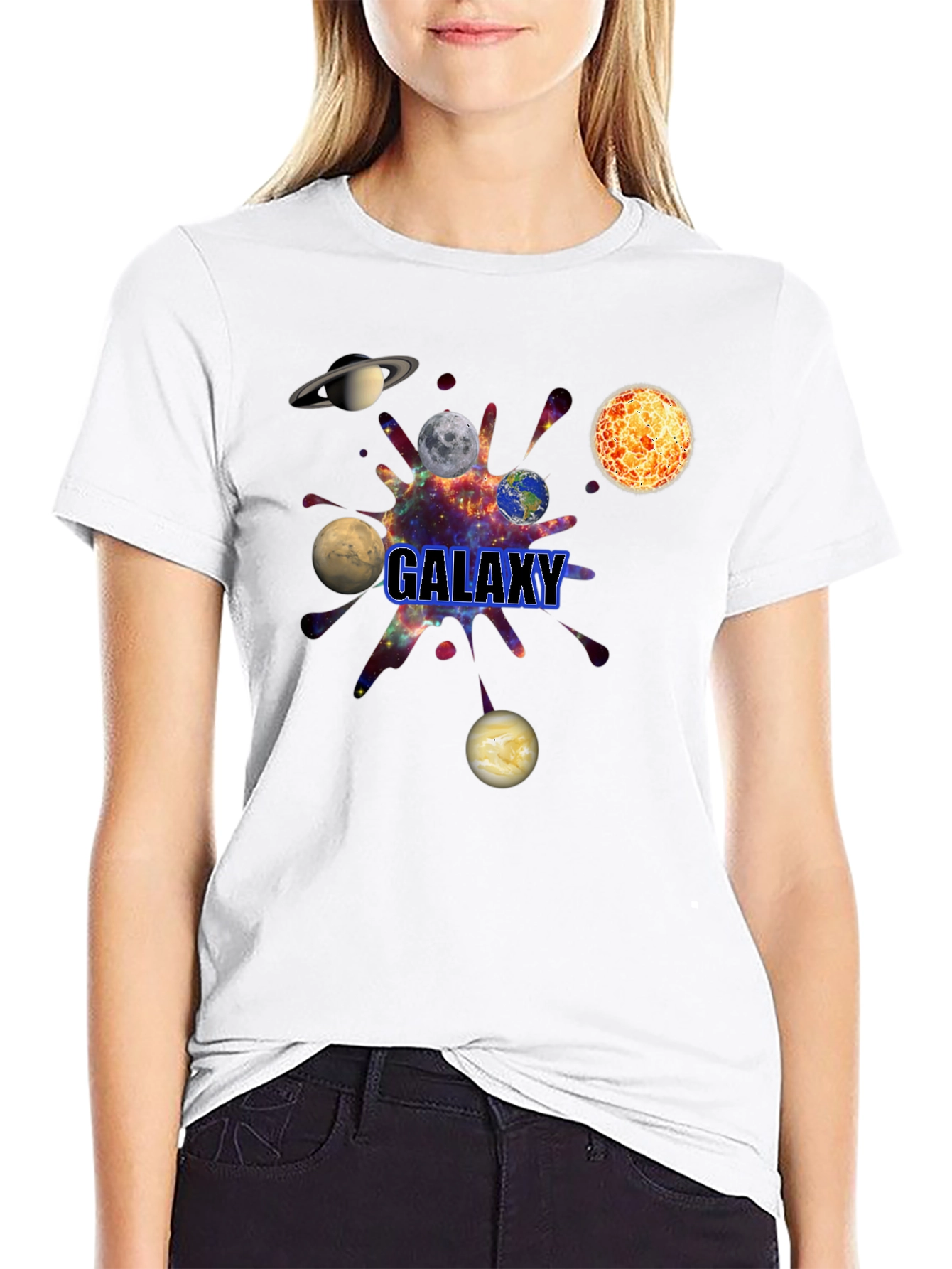 Galaxy Graphic Black T-Shirt