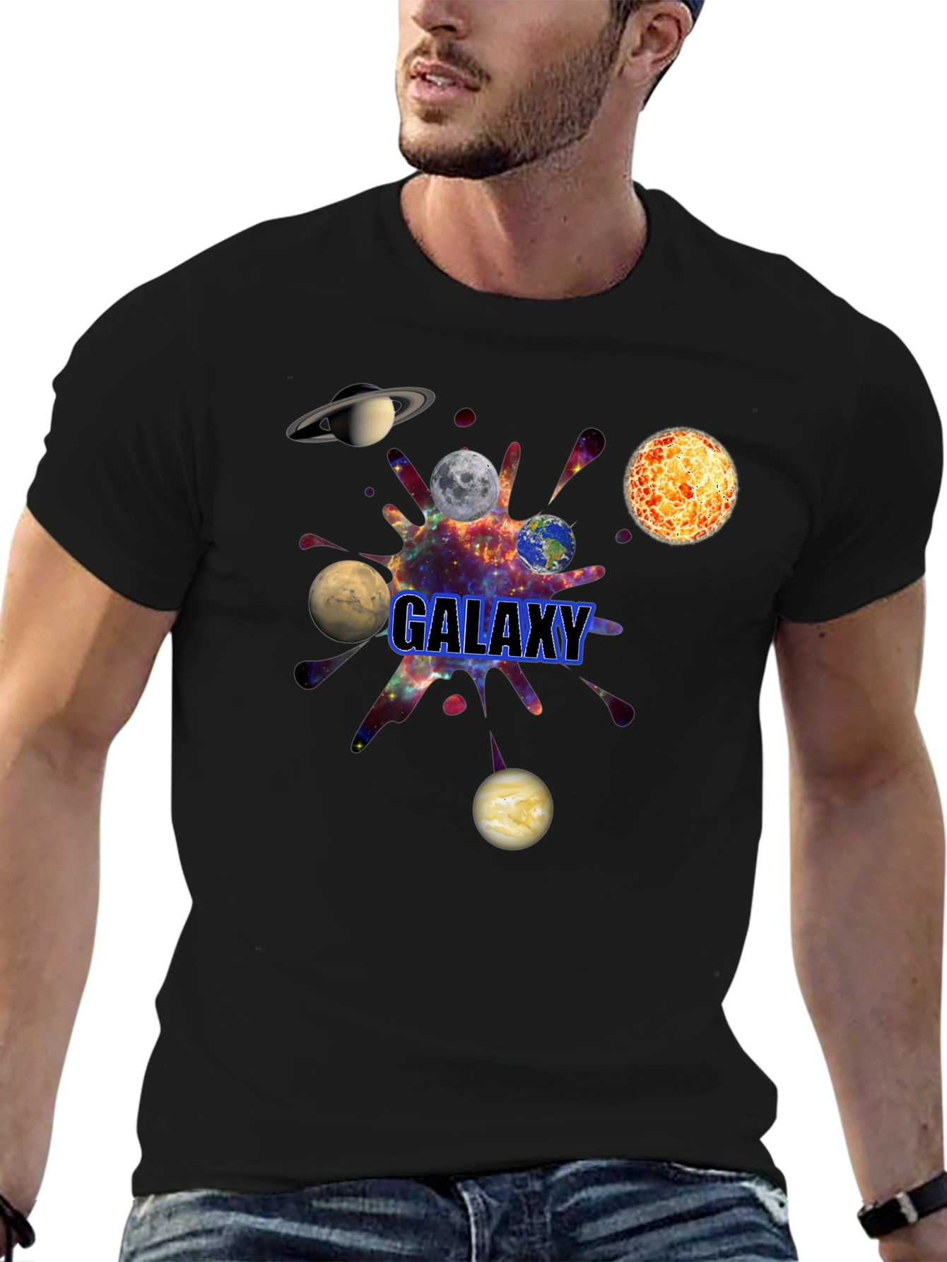 Galaxy Graphic Black T-Shirt