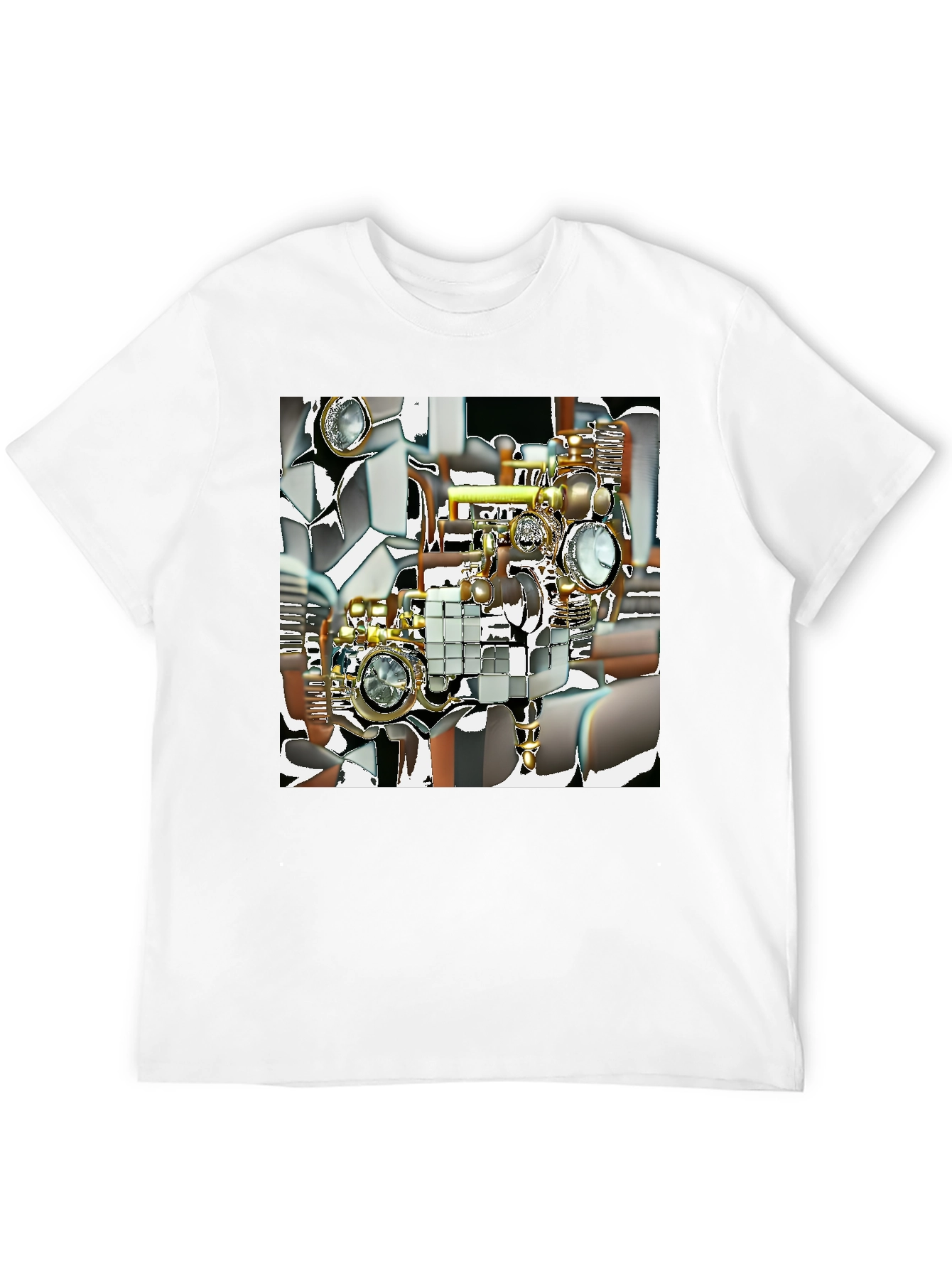 Steampunk Illusion Graphic T-Shirt - Menswear
