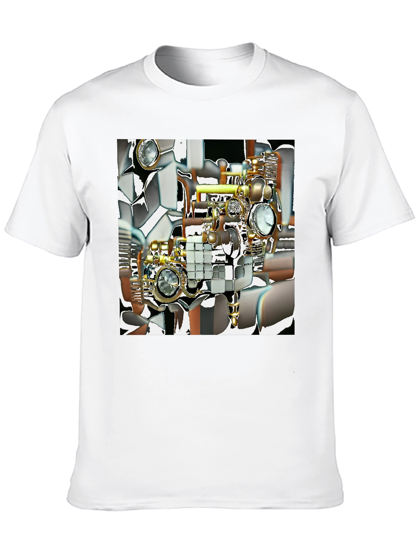 Steampunk Illusion Graphic T-Shirt - Menswear