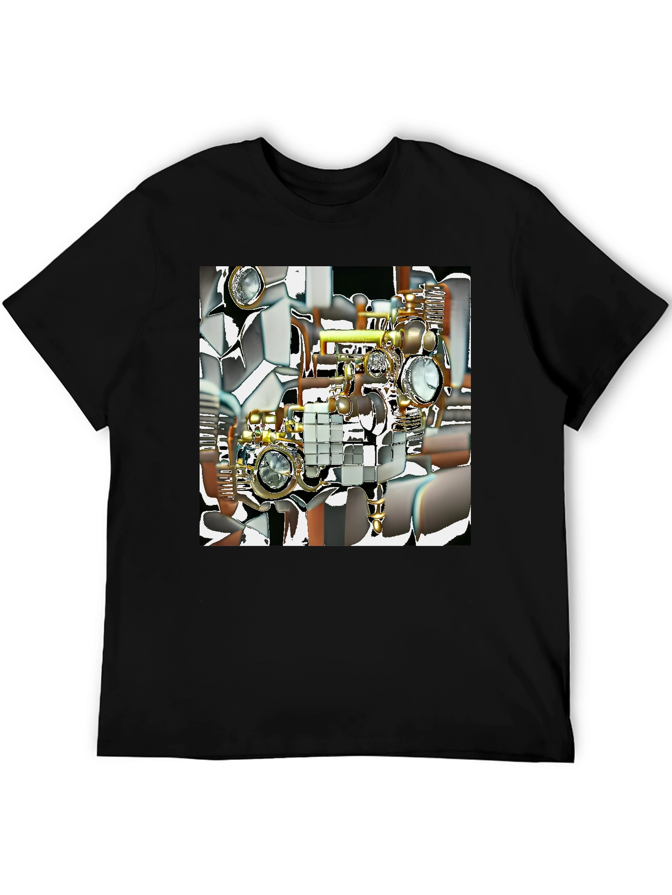 Steampunk Illusion Graphic T-Shirt - Menswear