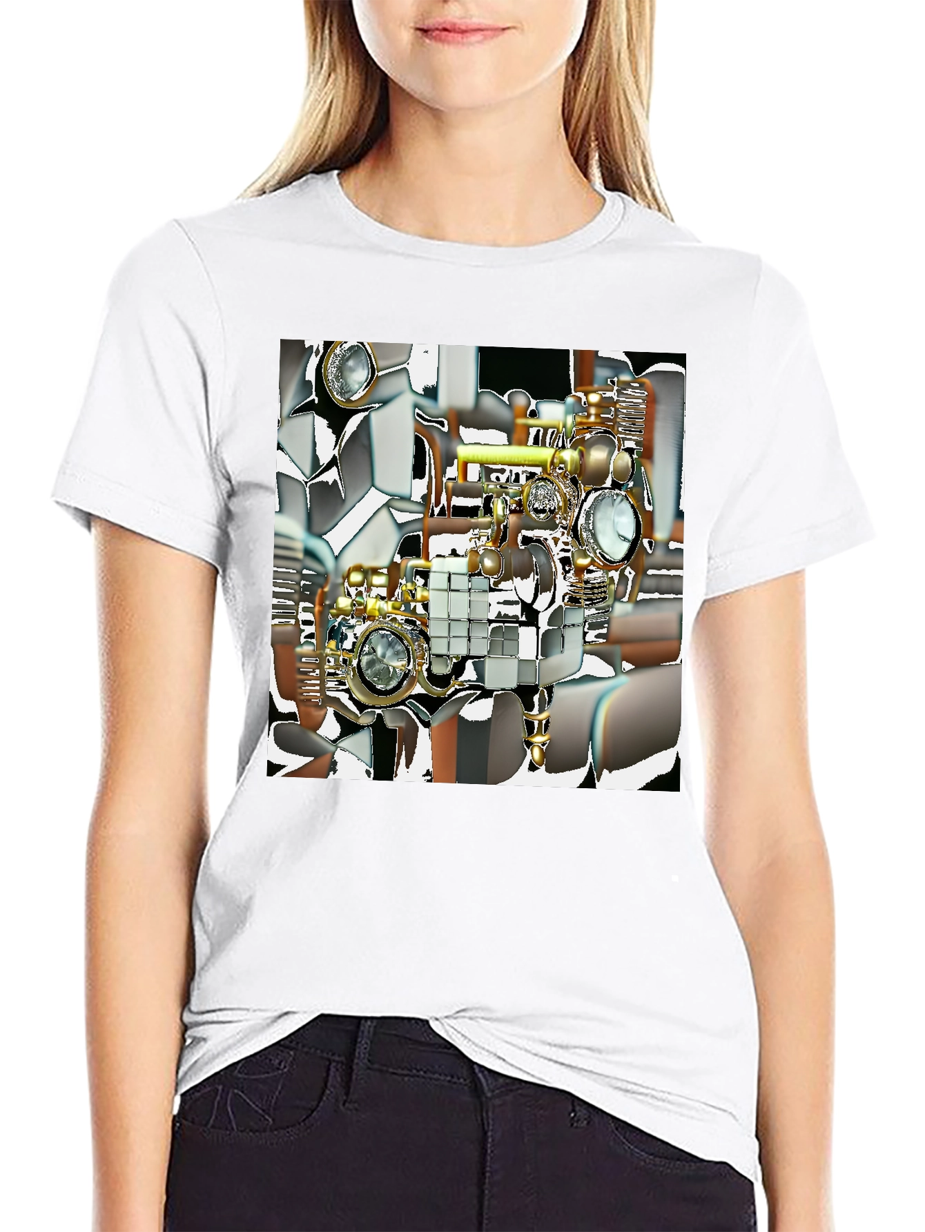 Steampunk Illusion Graphic T-Shirt - Menswear