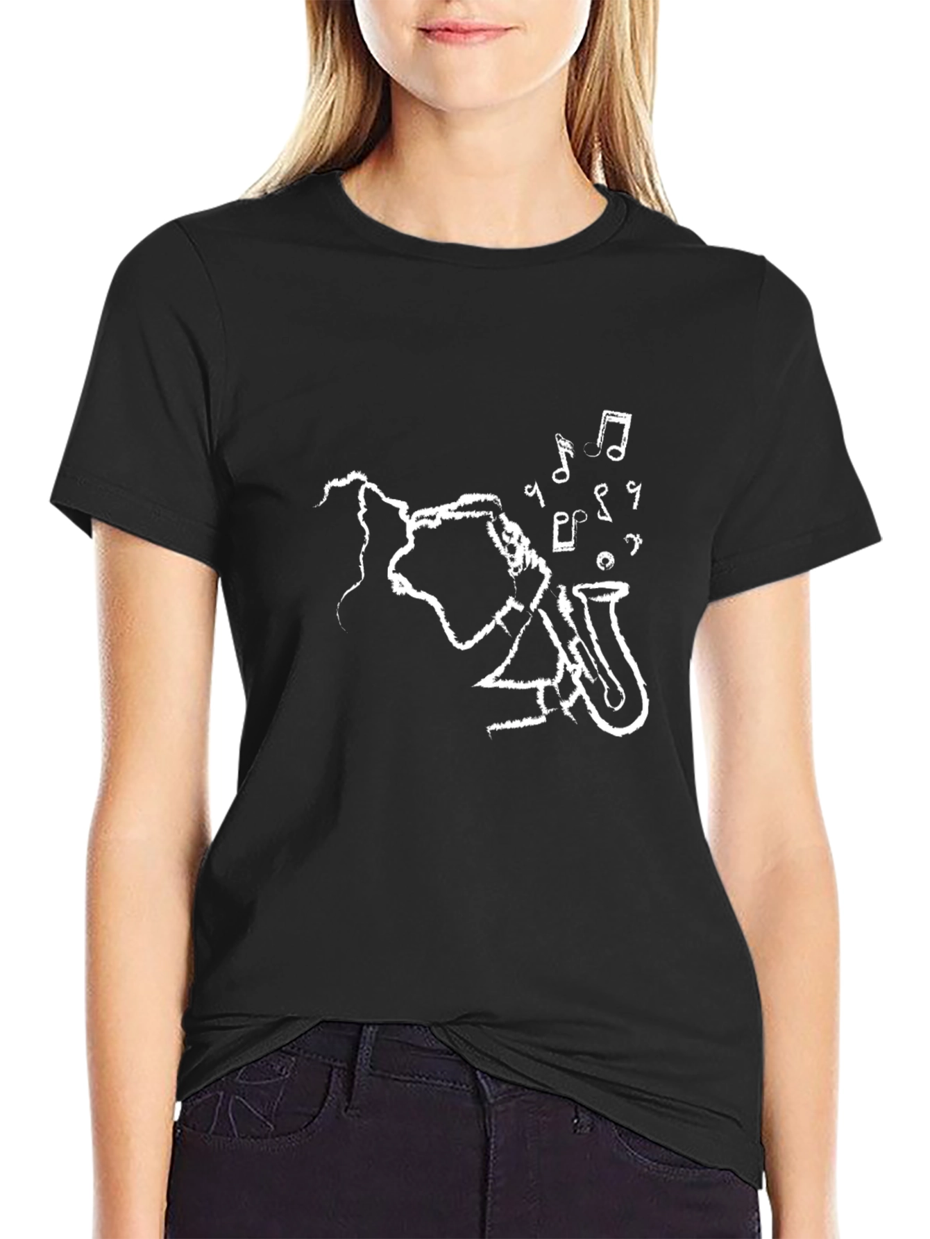 Cool Saxophone Player Black T-Shirt