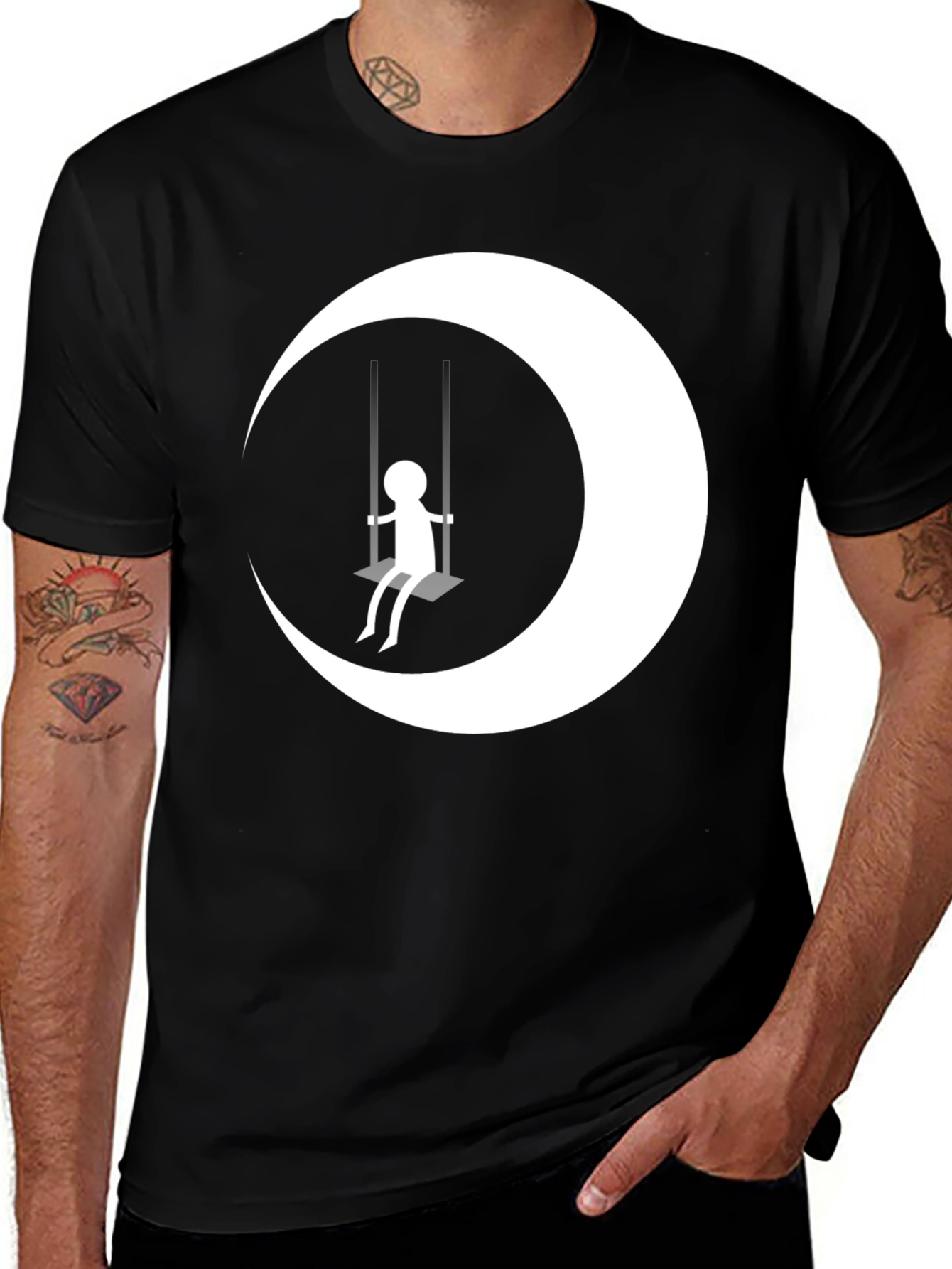 Moon Swing Graphic T-Shirt - Black