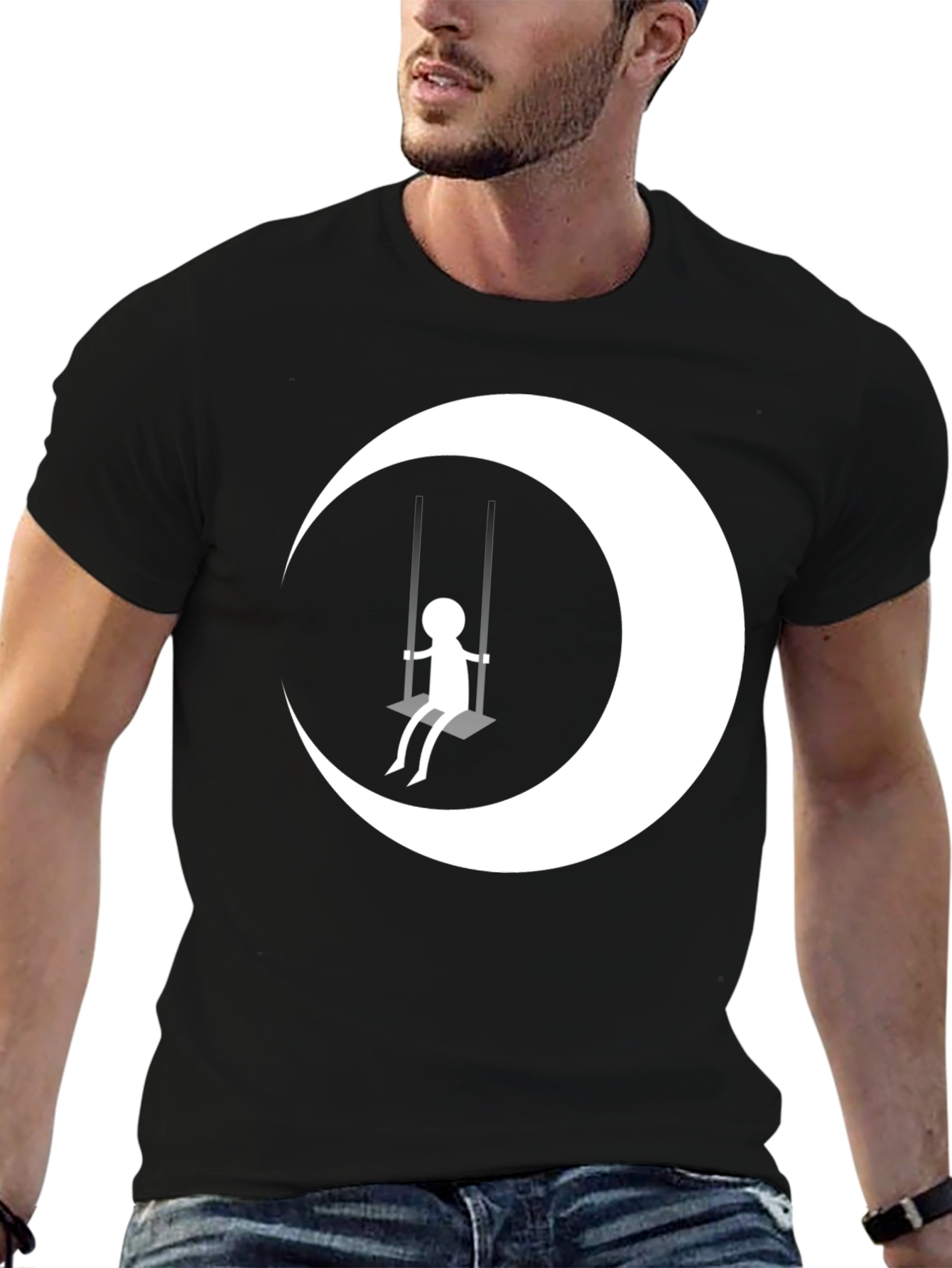 Moon Swing Graphic T-Shirt - Black