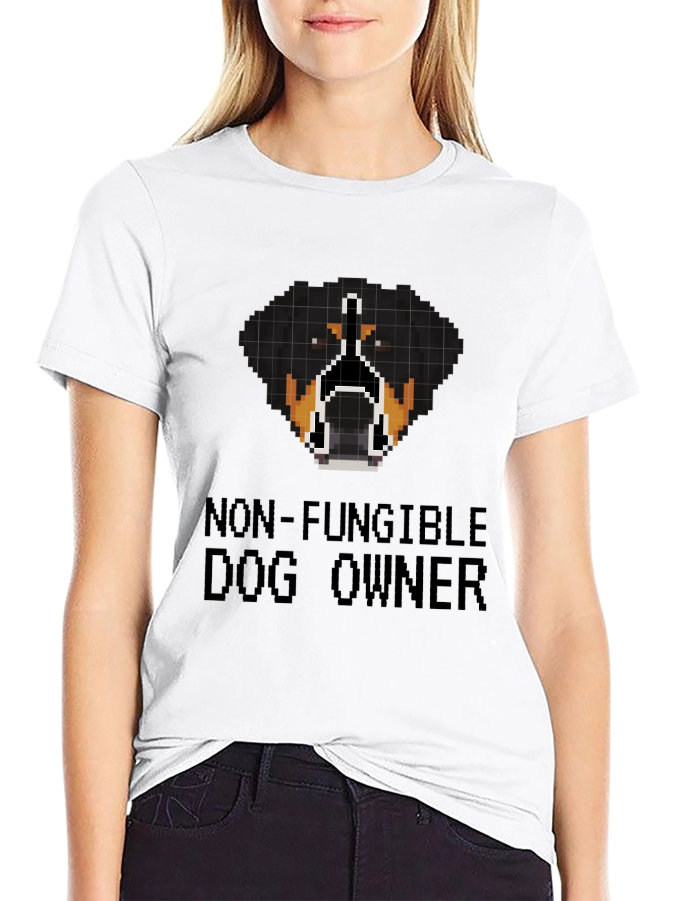 Non-Fungible Dog Owner Pixelated T-Shirt