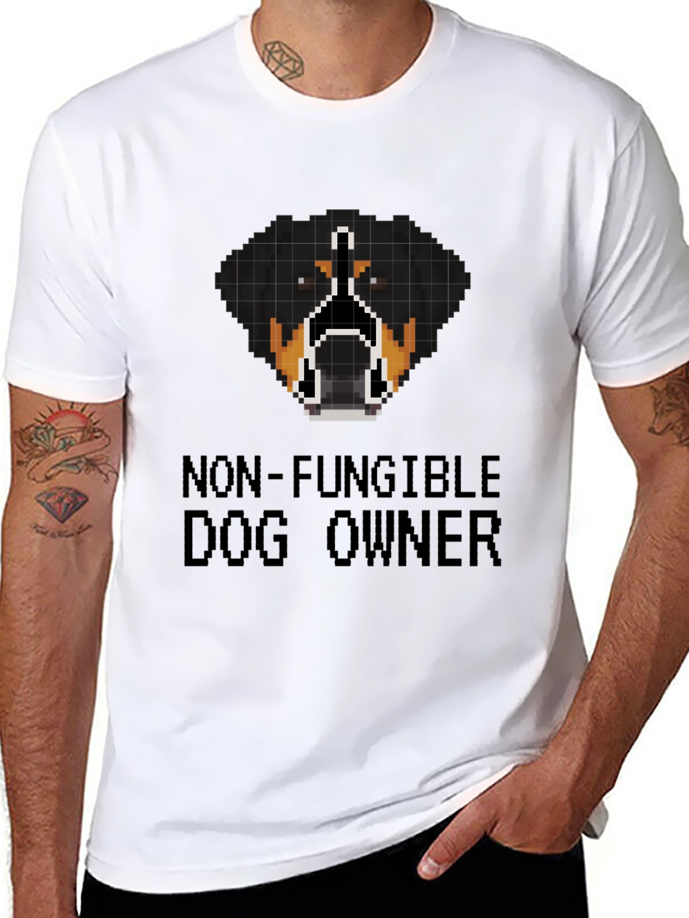Non-Fungible Dog Owner Pixelated T-Shirt