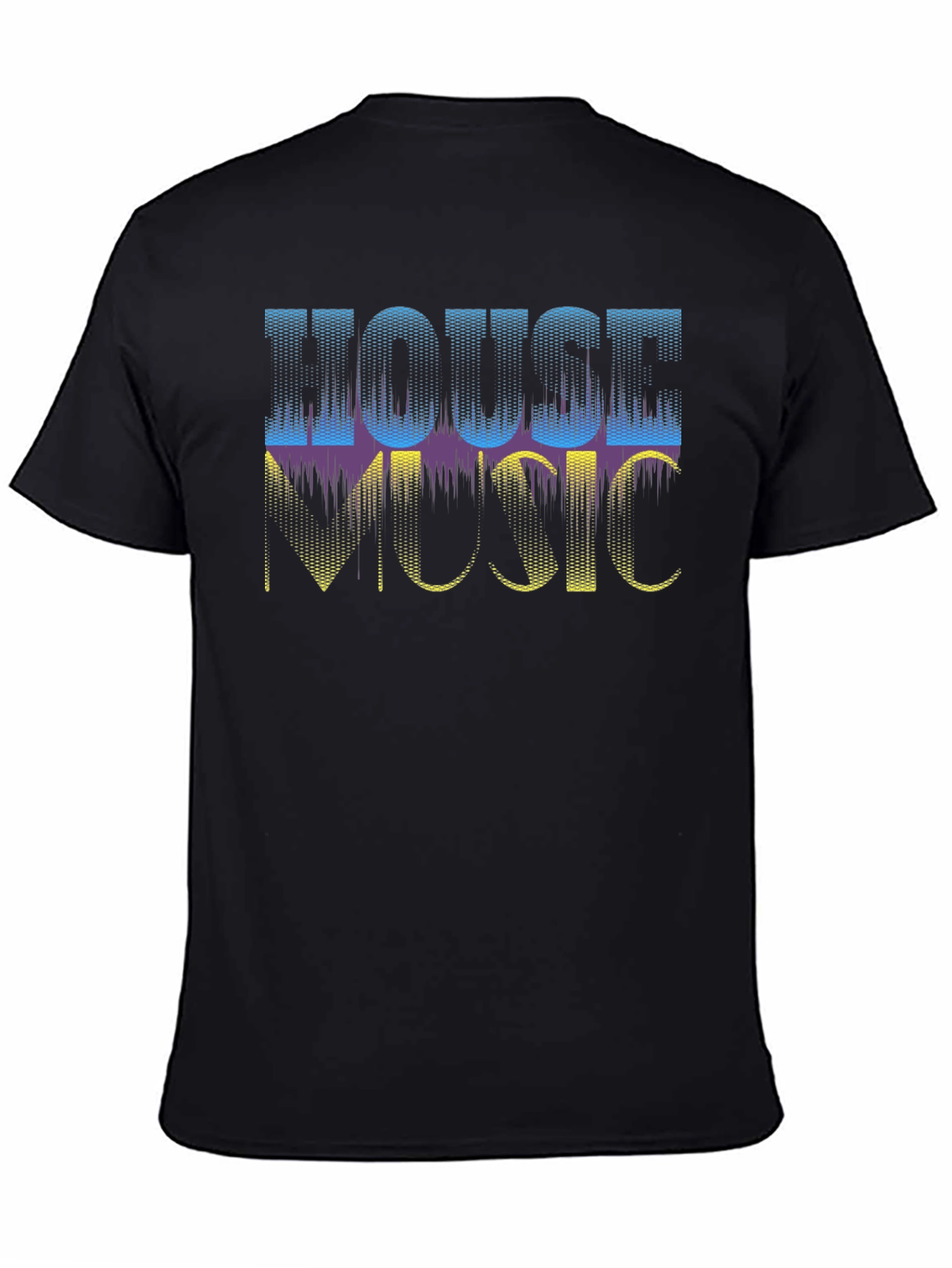 House Music Graphic Tee - Black Casual Shirt