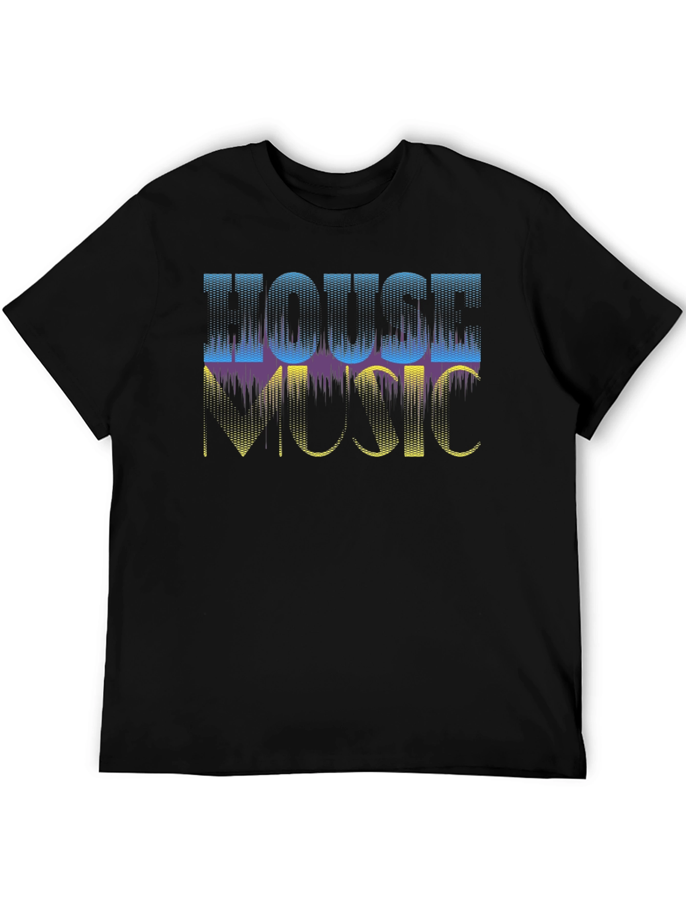 House Music Graphic Tee - Black Casual Shirt