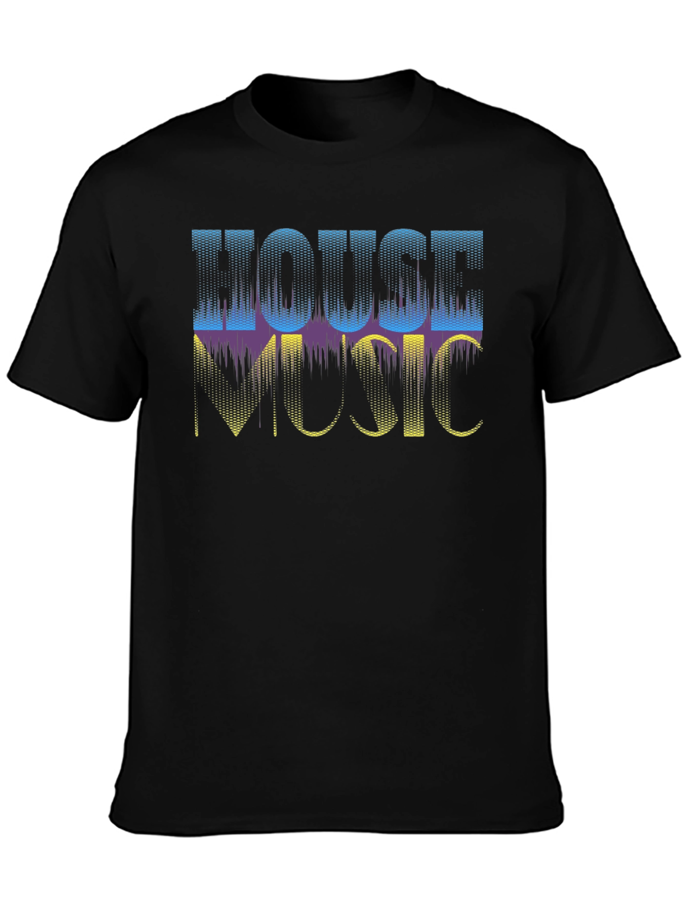 House Music Graphic Tee - Black Casual Shirt