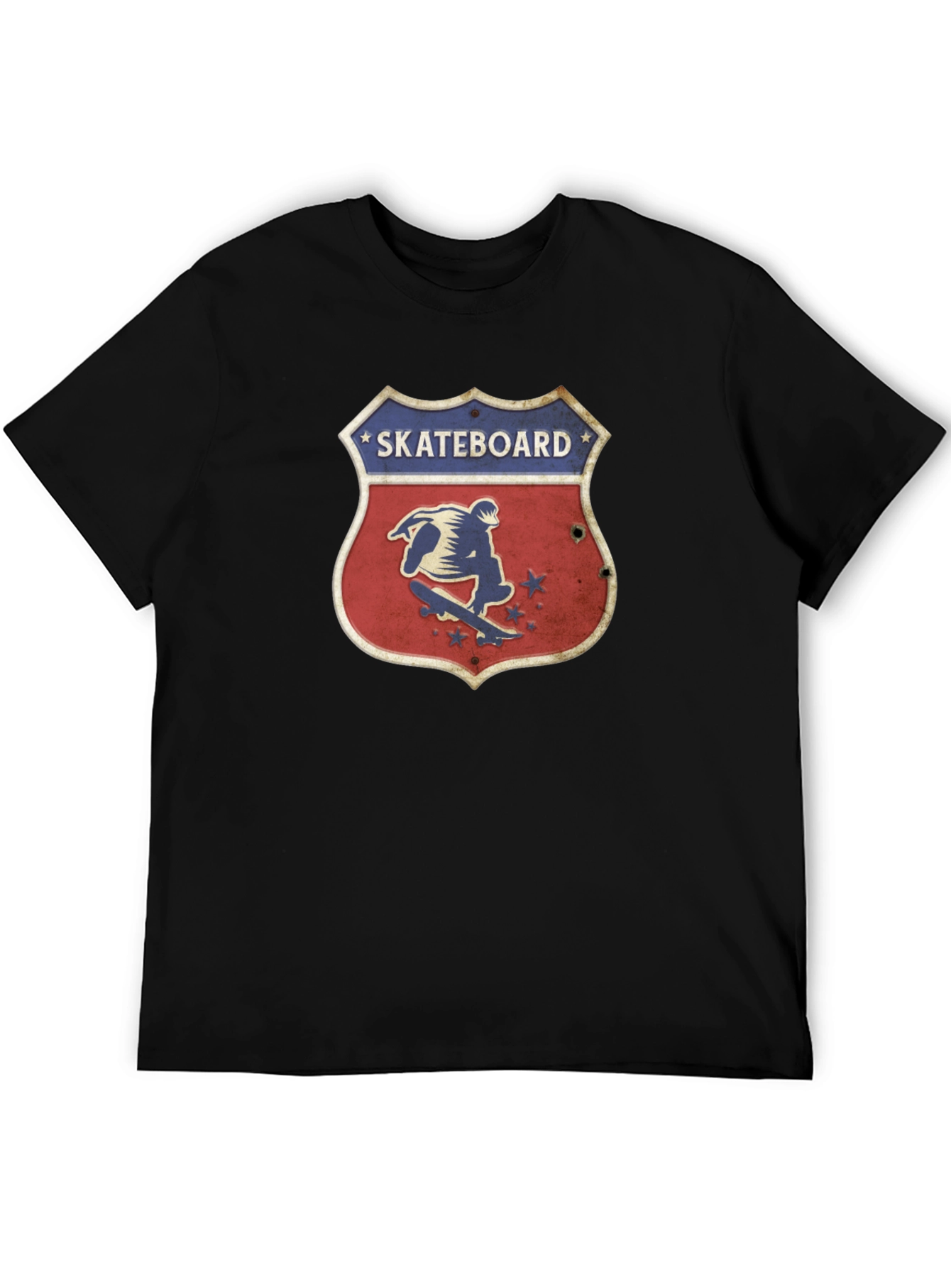Skateboard Shield Graphic Tee - Black