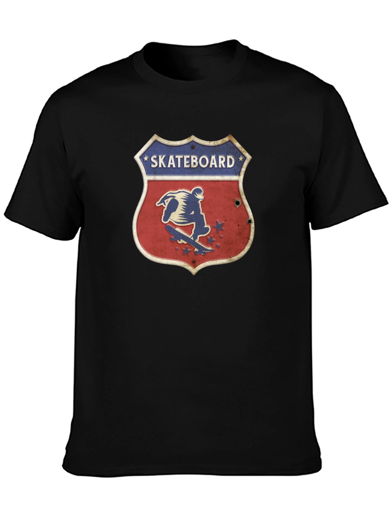 Skateboard Shield Graphic Tee - Black