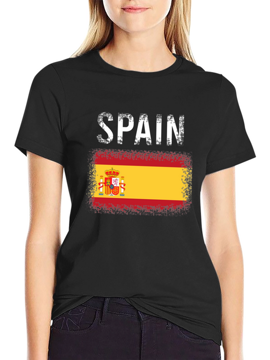 Spain Flag T-Shirt - Distressed Style