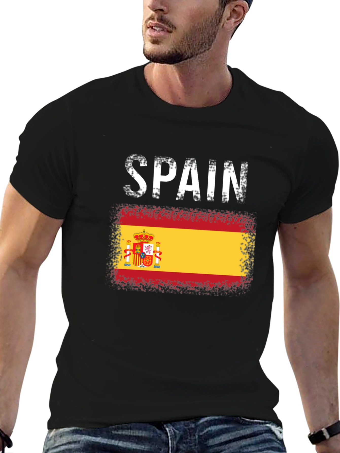 Spain Flag T-Shirt - Distressed Style