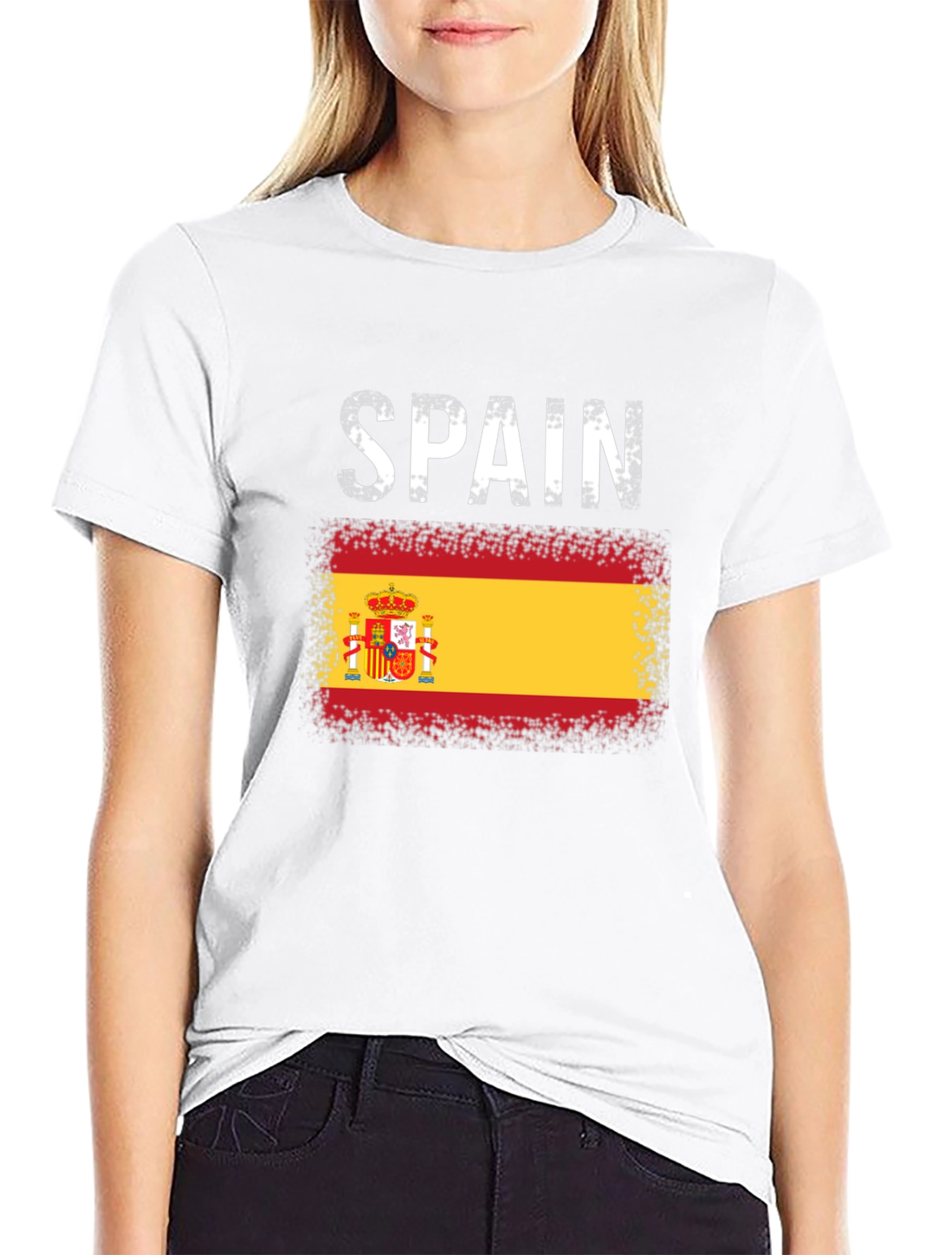 Spain Flag T-Shirt - Distressed Style