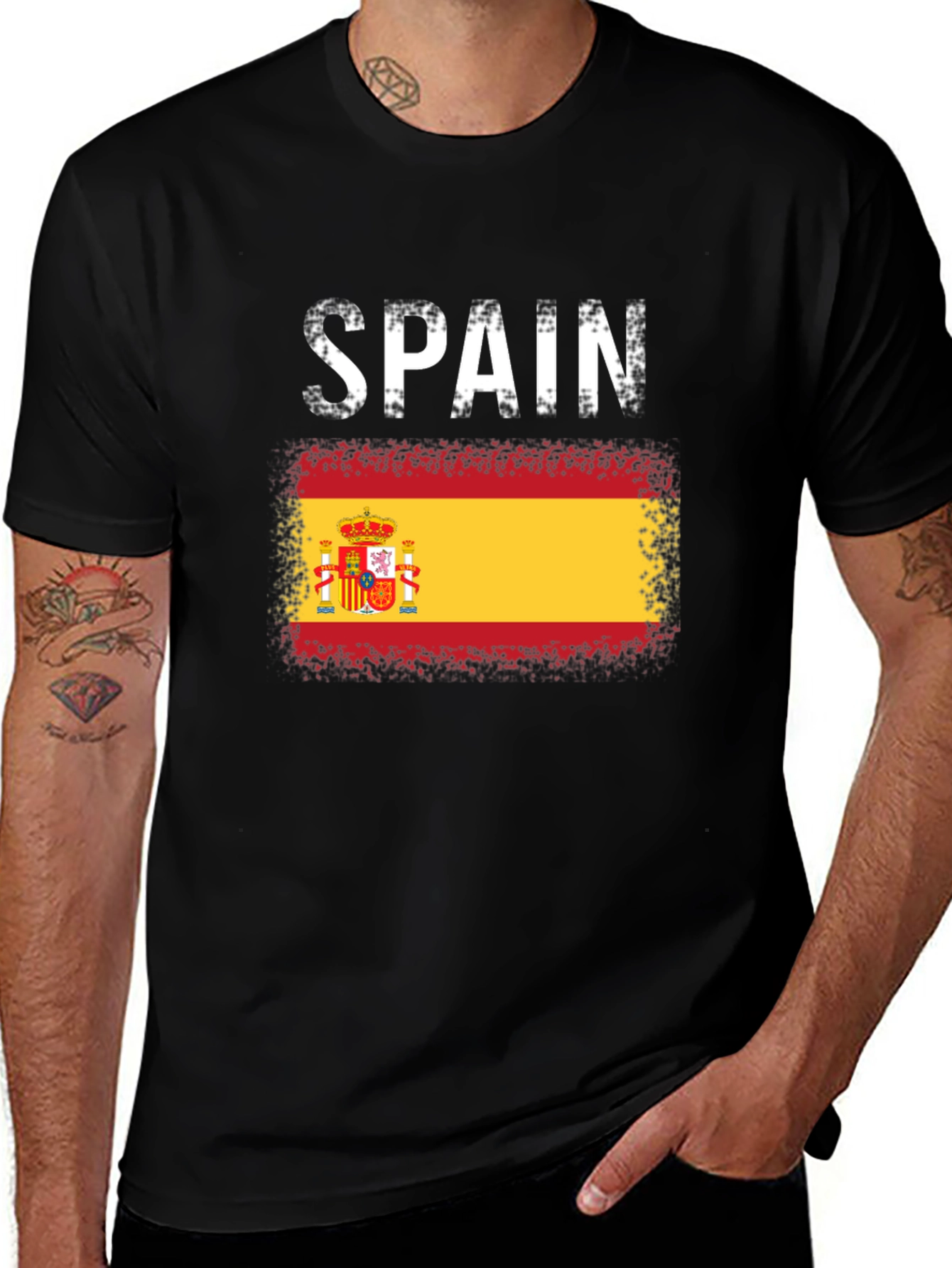 Spain Flag T-Shirt - Distressed Style
