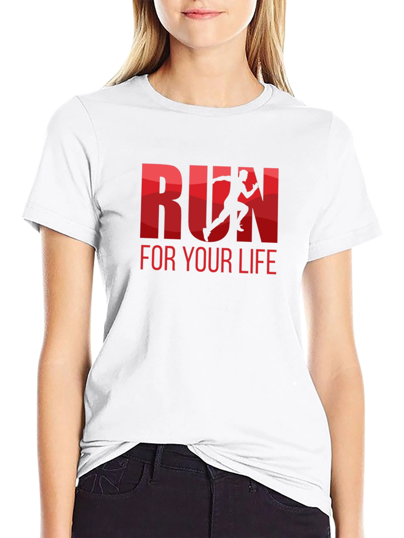 Run For Your Life Graphic Tee - Black