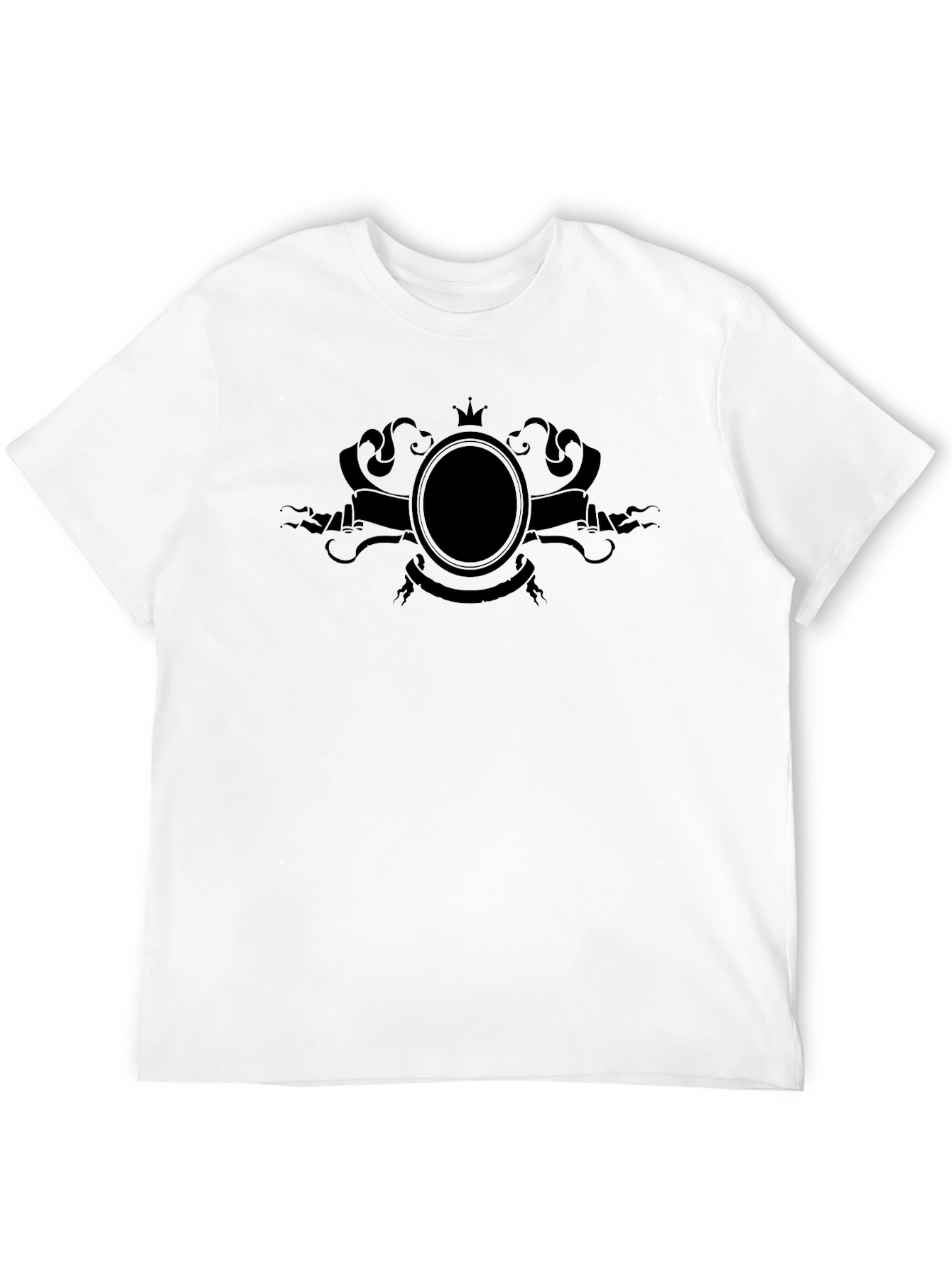 Mens Black Graphic Tee - Crown & Banner Design