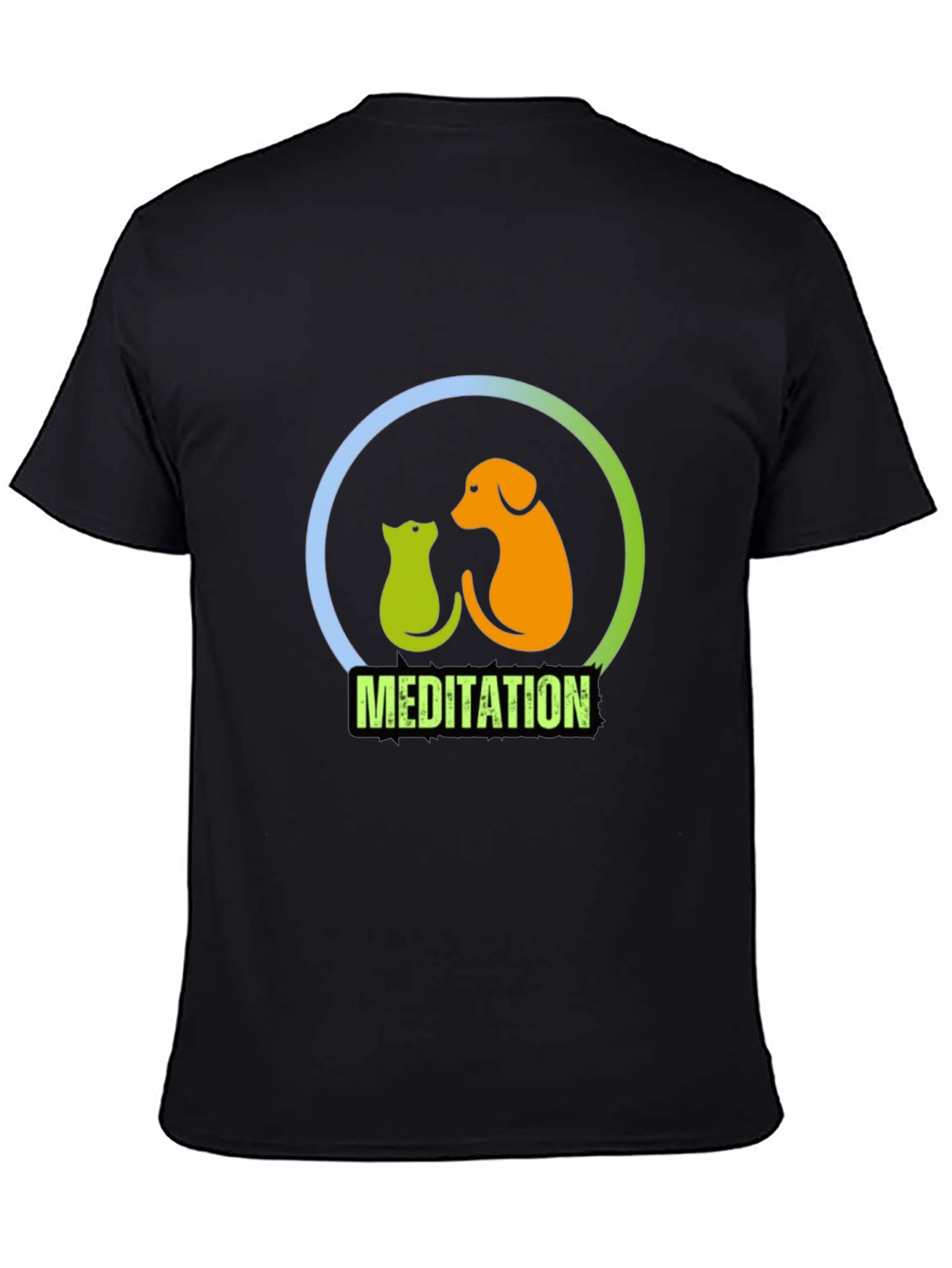 Meditation Dog & Cat Graphic T-Shirt