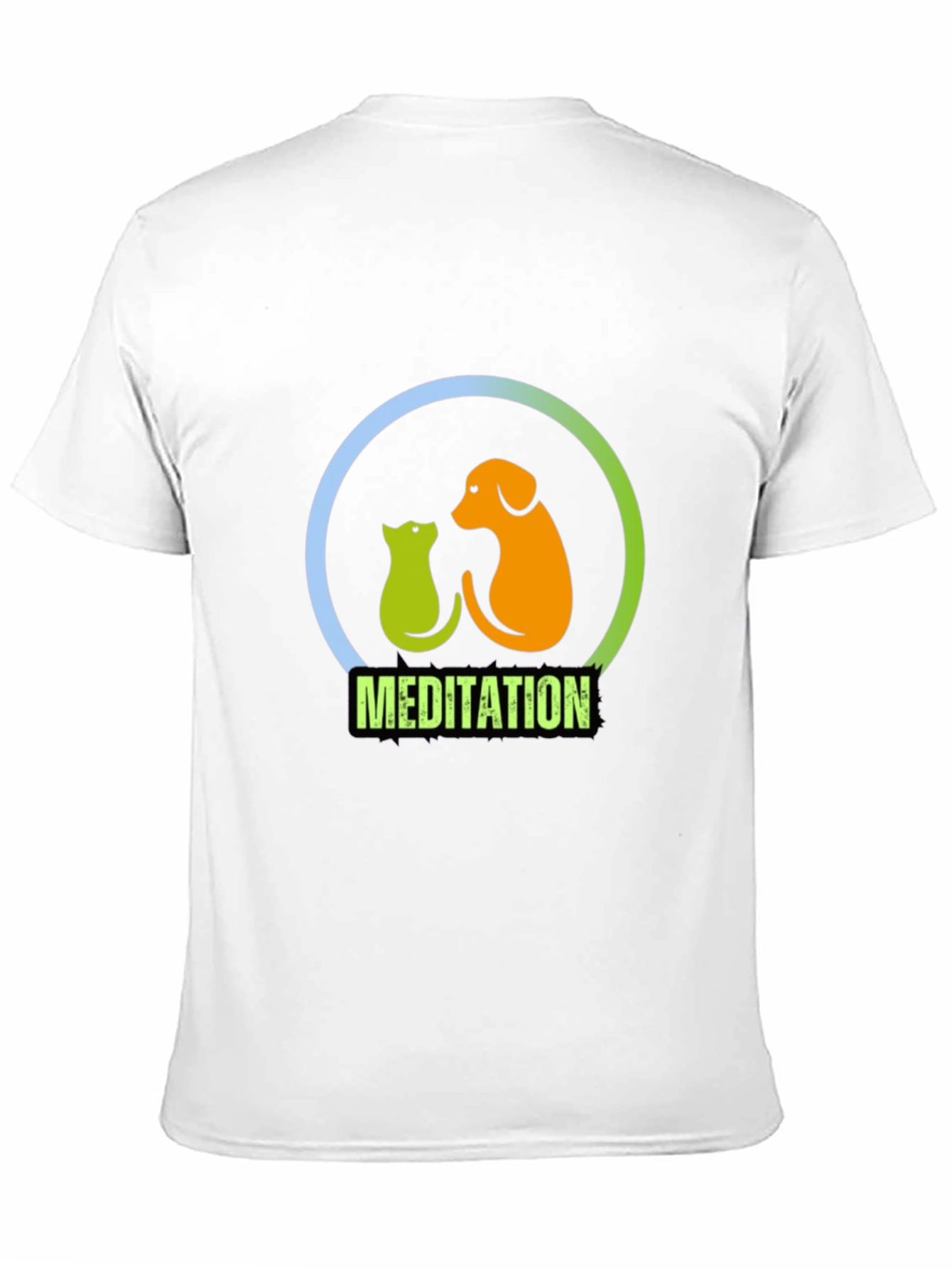 Meditation Dog & Cat Graphic T-Shirt