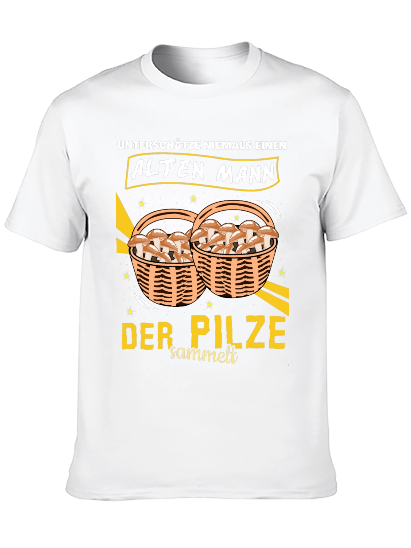 Funny Mushroom Hunter T-Shirt: Alten Mann Der Pilze Sammelt
