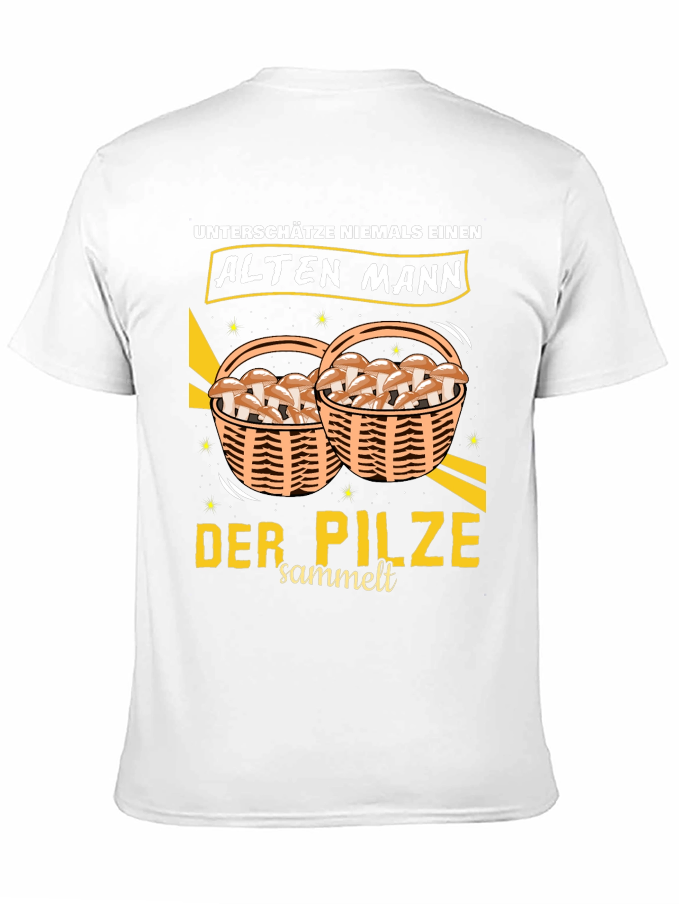 Funny Mushroom Hunter T-Shirt: Alten Mann Der Pilze Sammelt