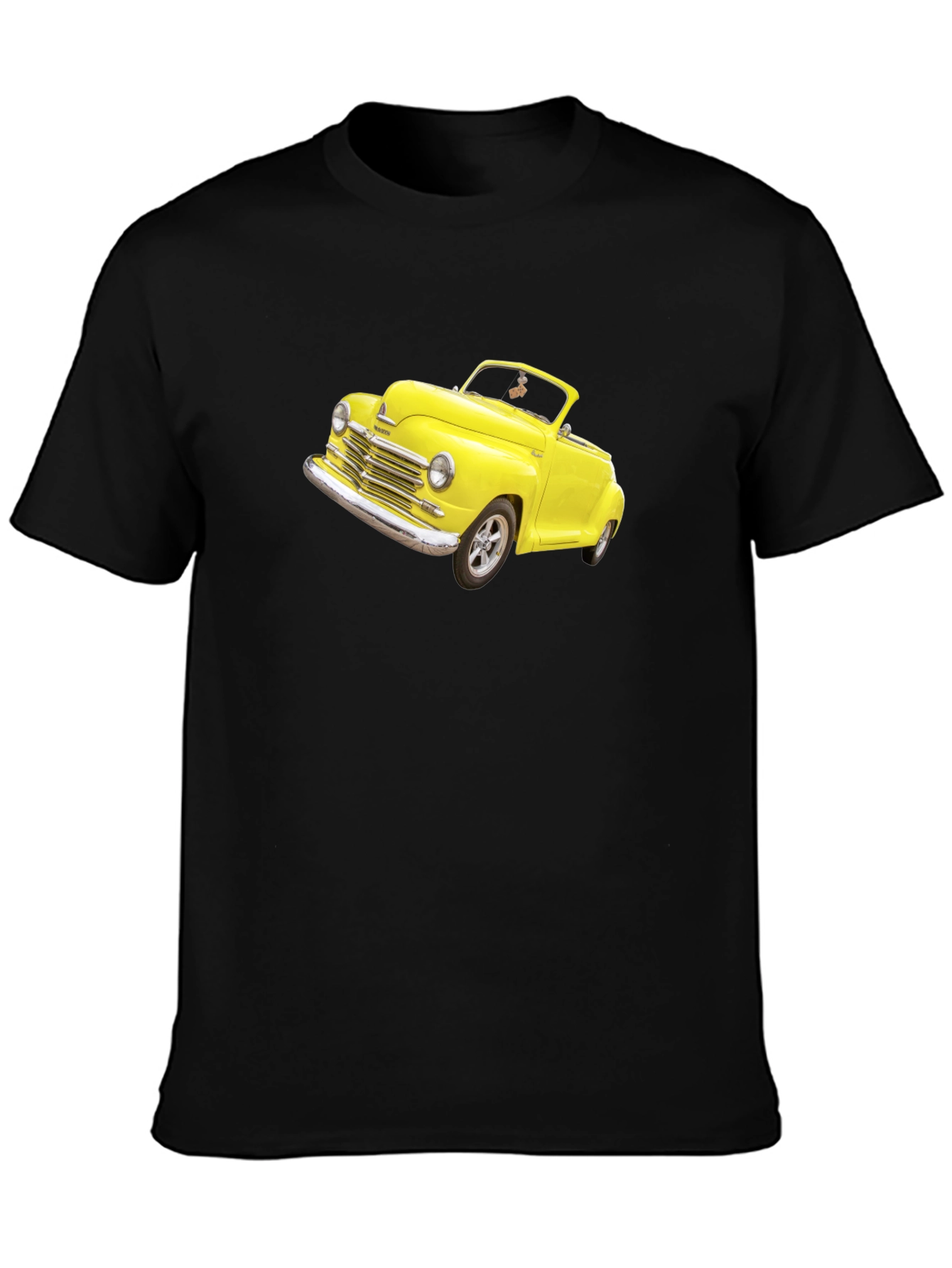 Classic Yellow Car Graphic Tee - Cool Retro Style