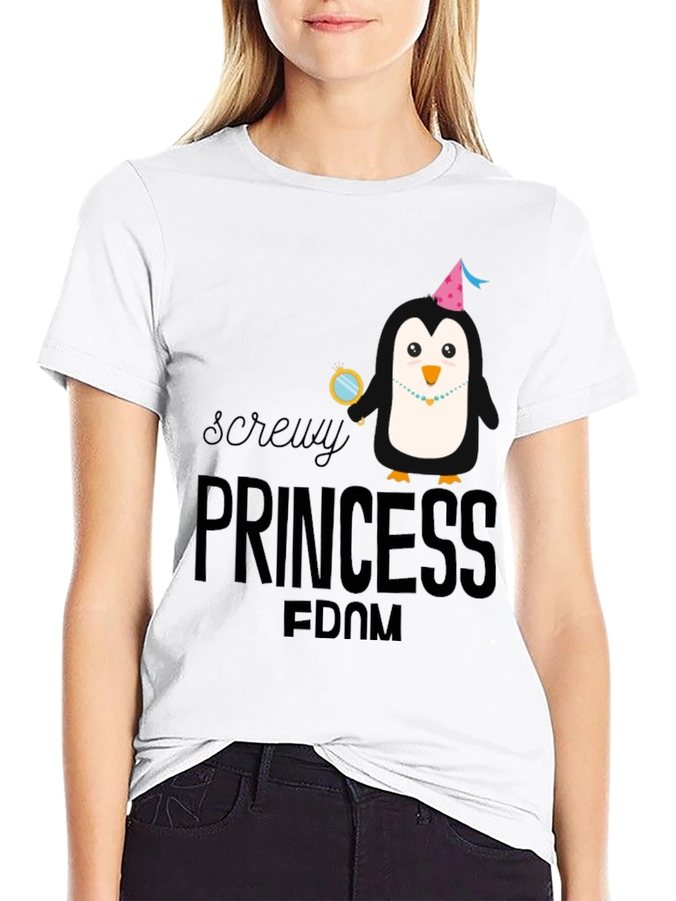 Screw-y Princess Penguin T-Shirt - Quirky Fun Top