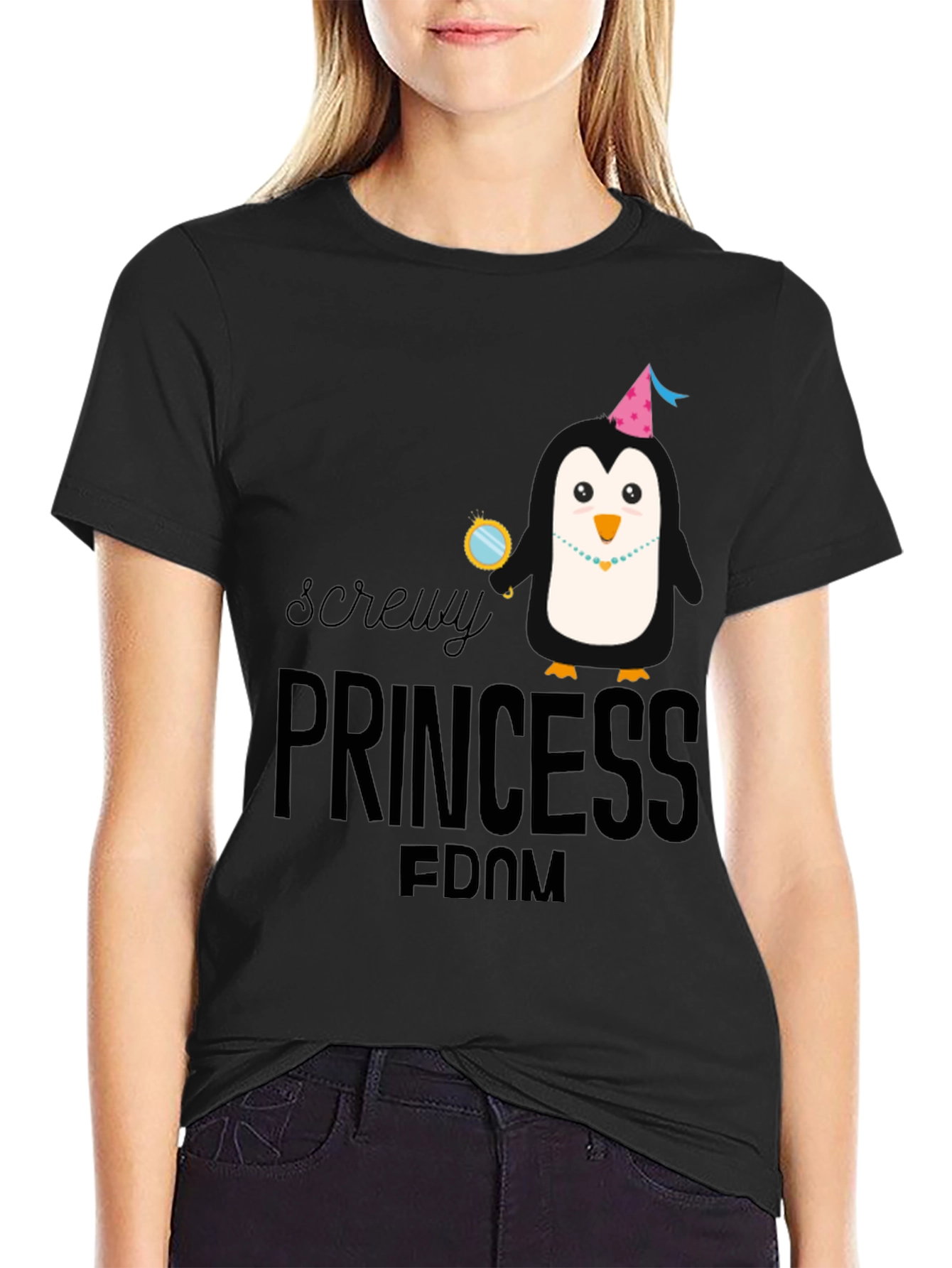 Screw-y Princess Penguin T-Shirt - Quirky Fun Top