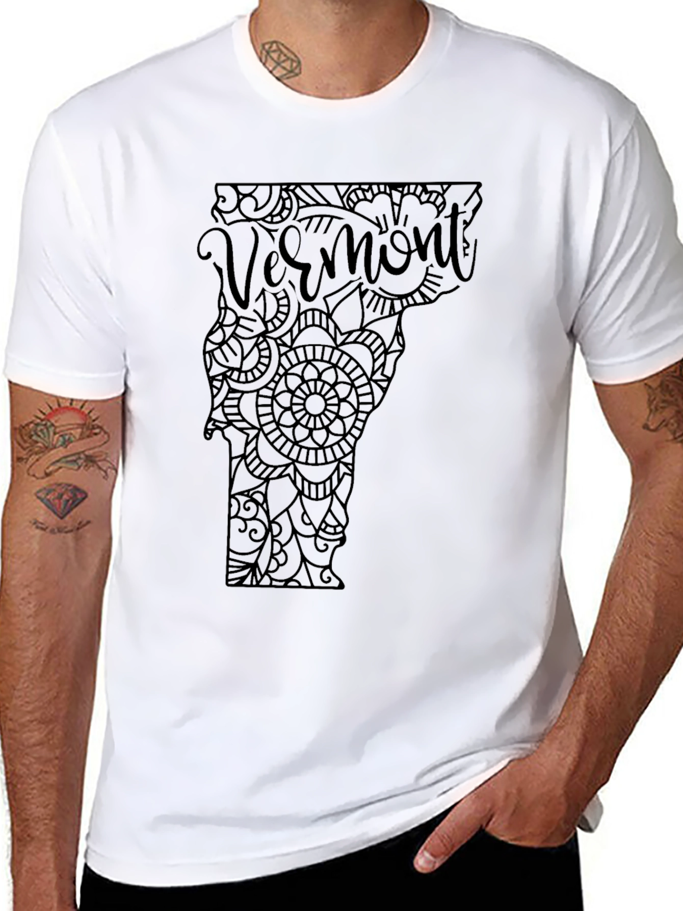 Vermont State Mandala T-Shirt