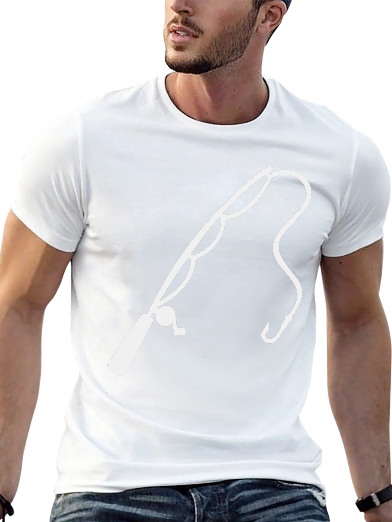 Fishing Pole Graphic Tee - Black