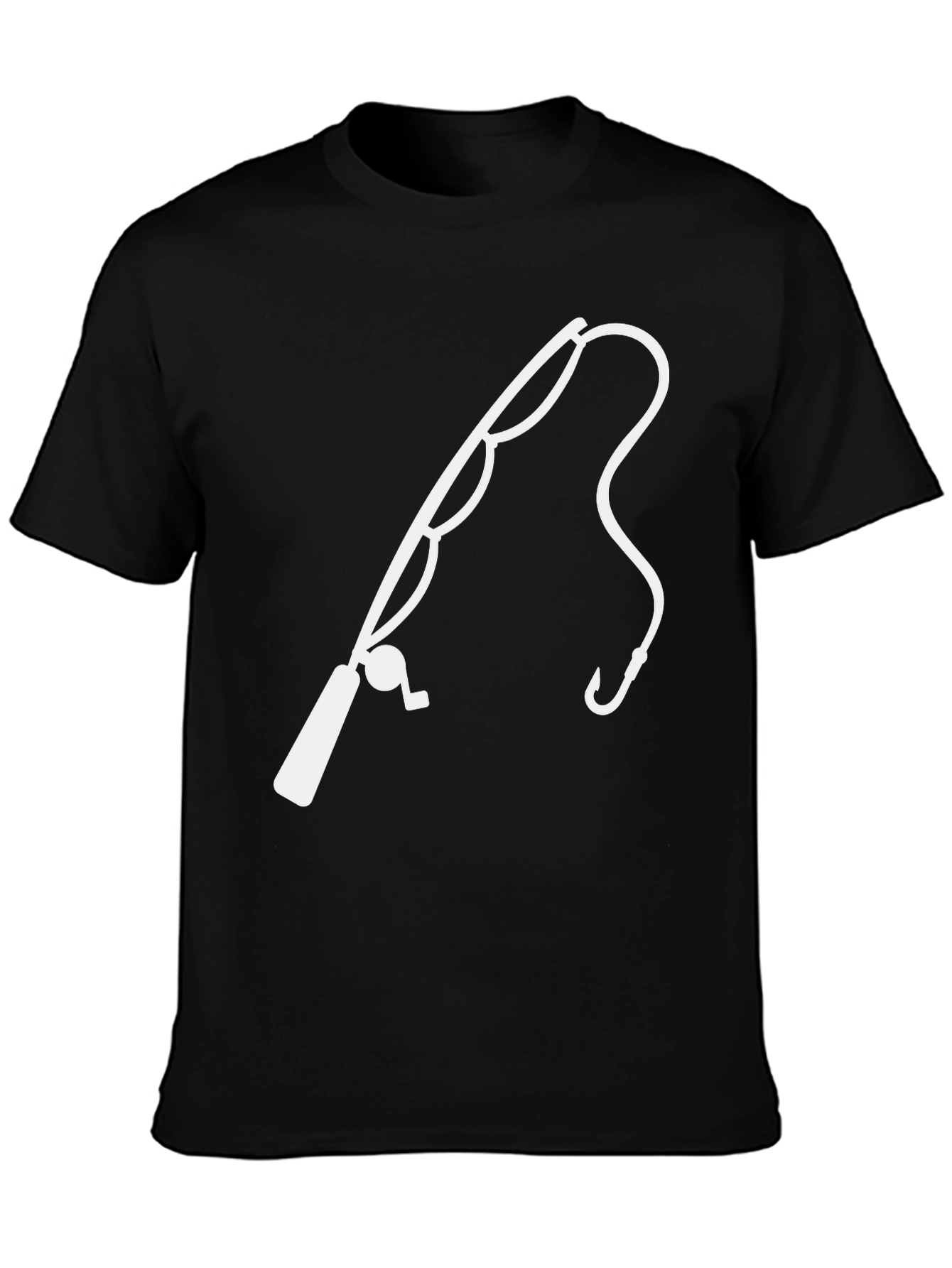 Fishing Pole Graphic Tee - Black