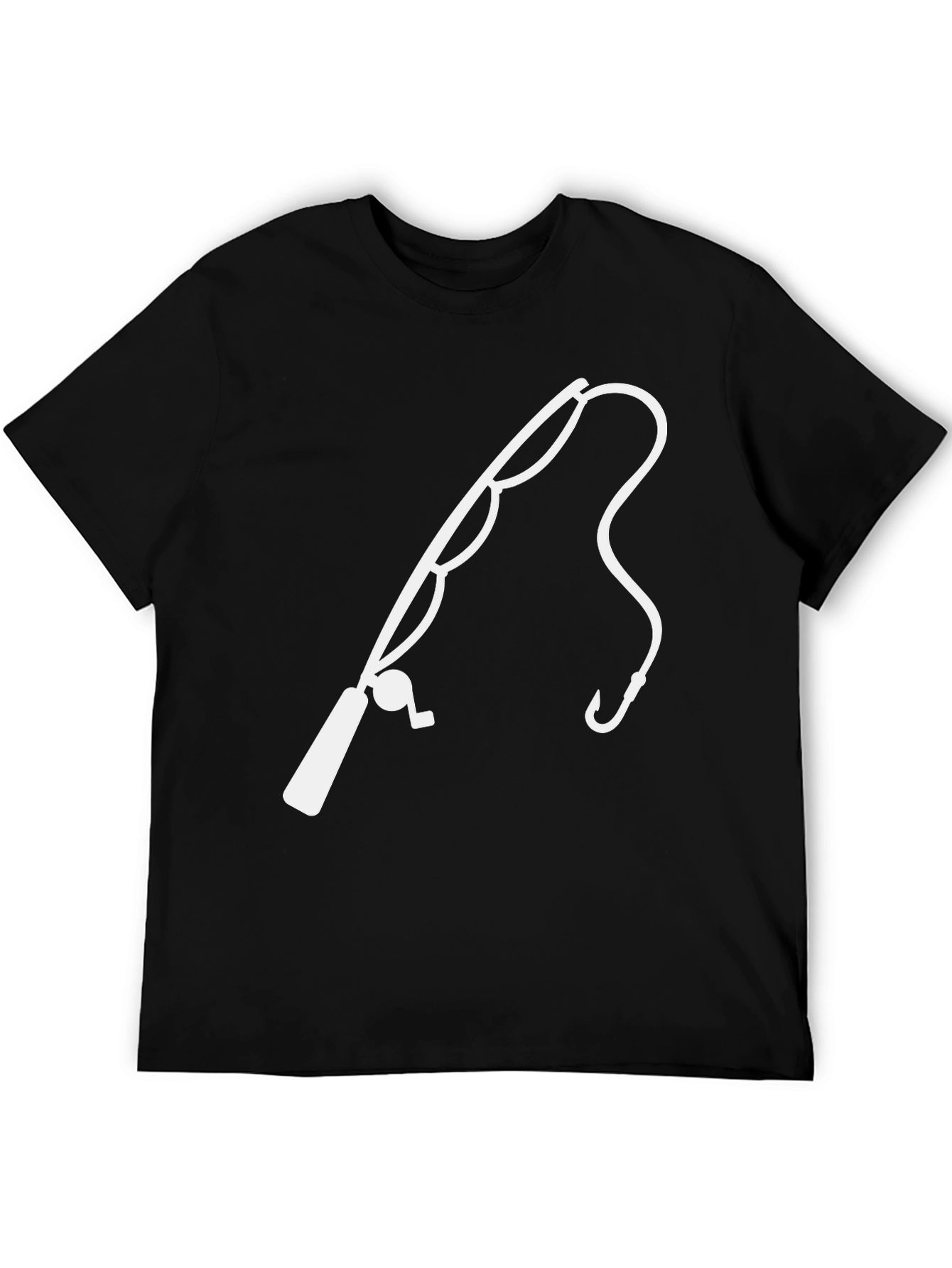 Fishing Pole Graphic Tee - Black