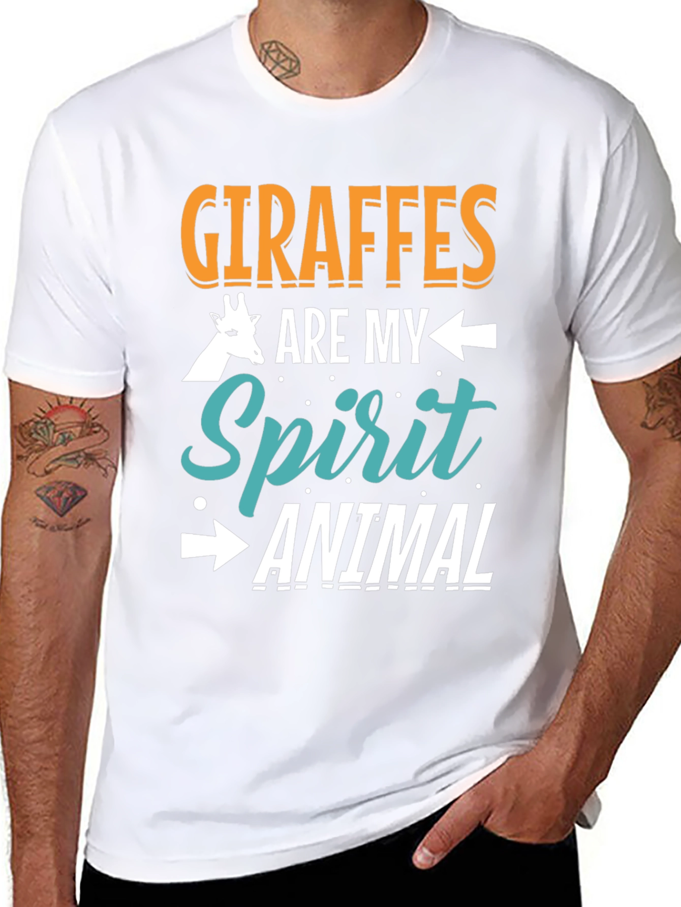 Giraffe Spirit Animal Graphic Tee - Unisex Black T-Shirt