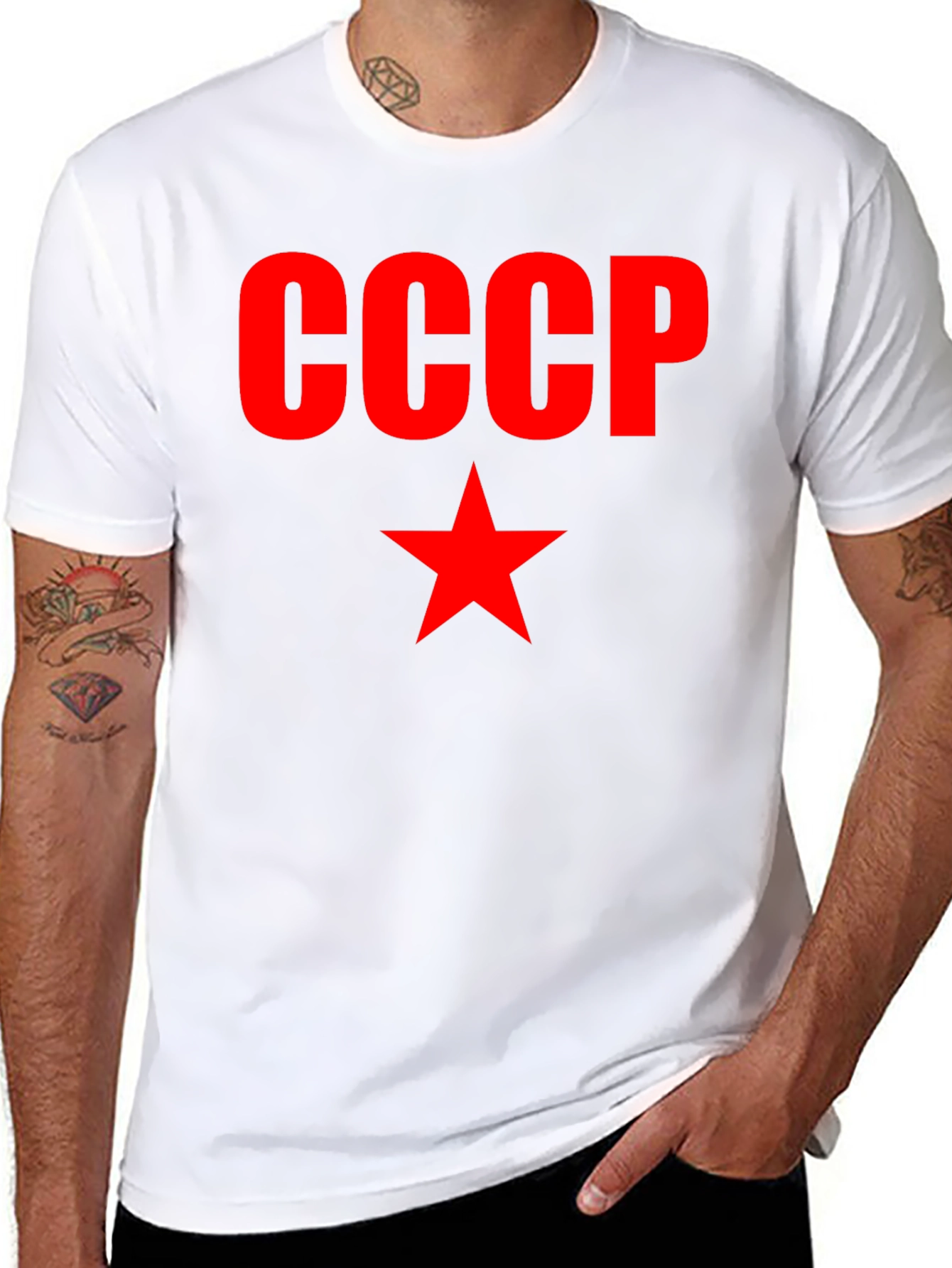 USSR CCCP Red Star Black T-Shirt