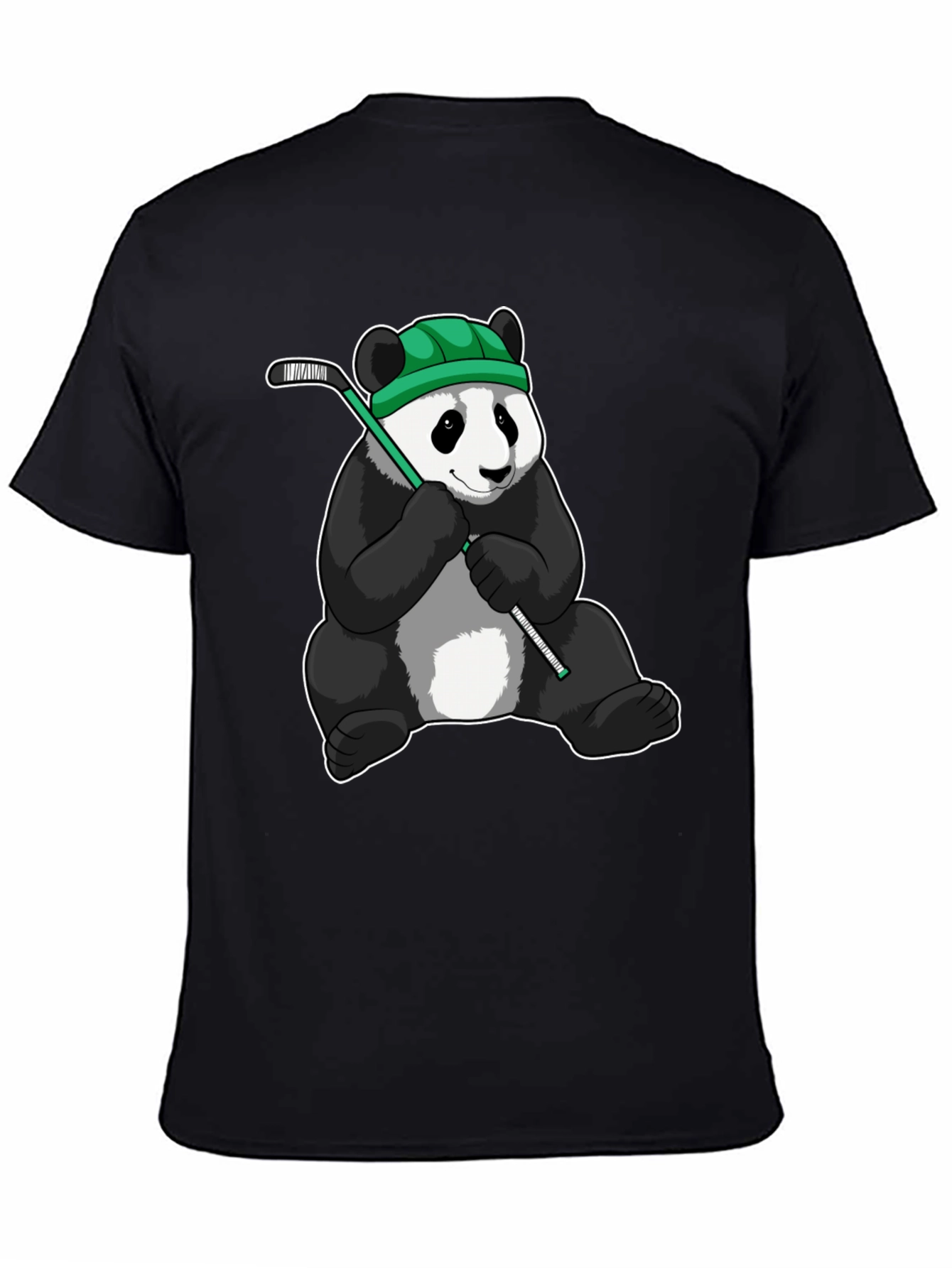 Panda Hockey Player Graphic T-Shirt