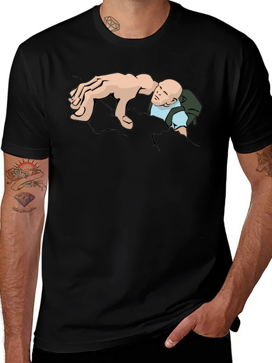 Humorous Graphic Tee - Man Climbing Out