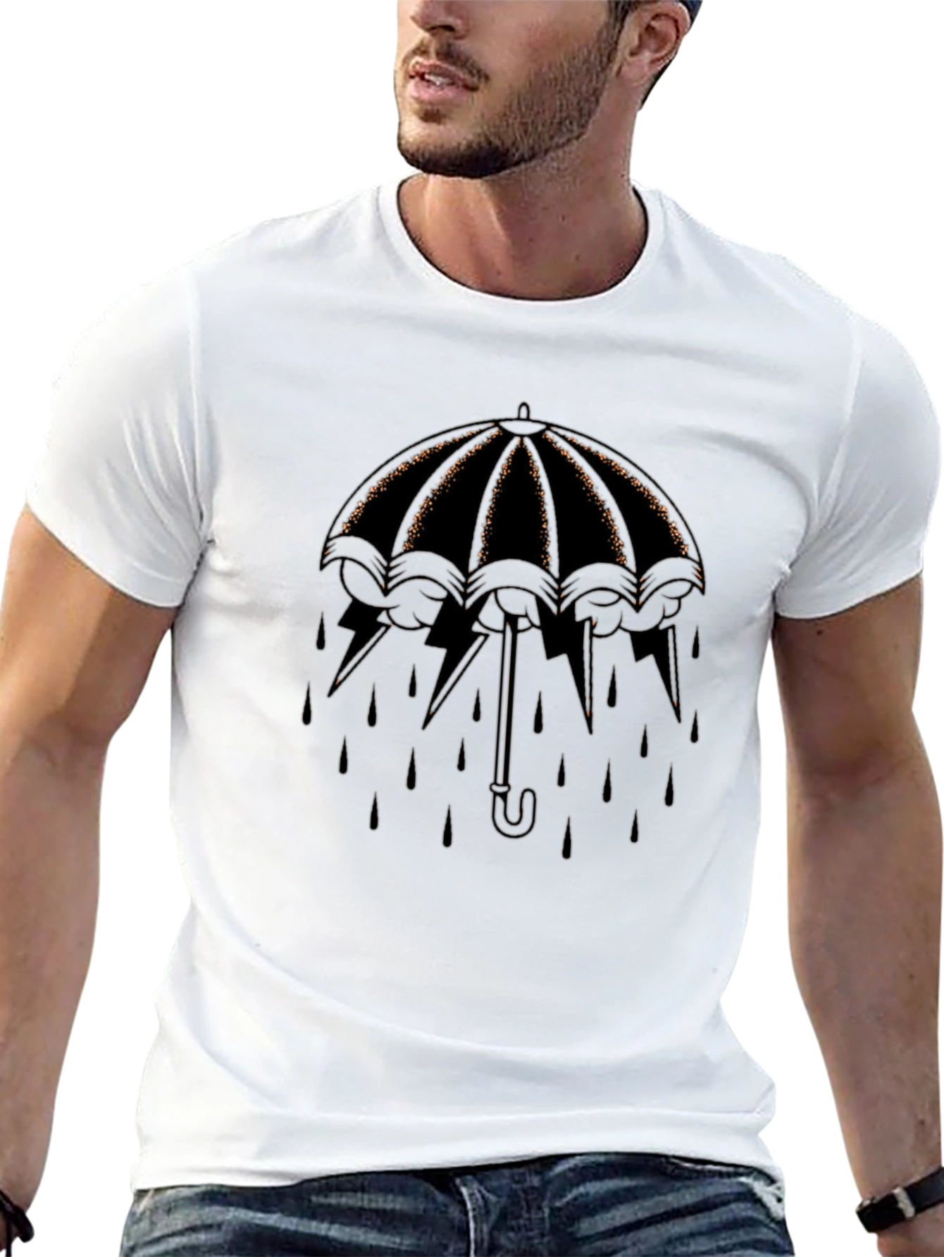 Umbrella Lightning T-Shirt - Stylish Weather Protection
