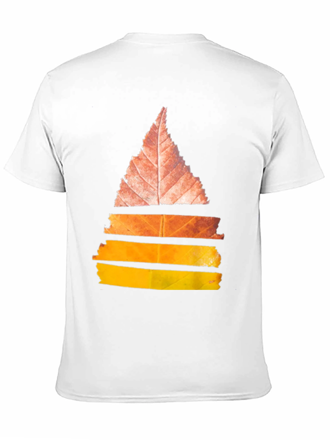 Abstract Leaf Design Black T-Shirt