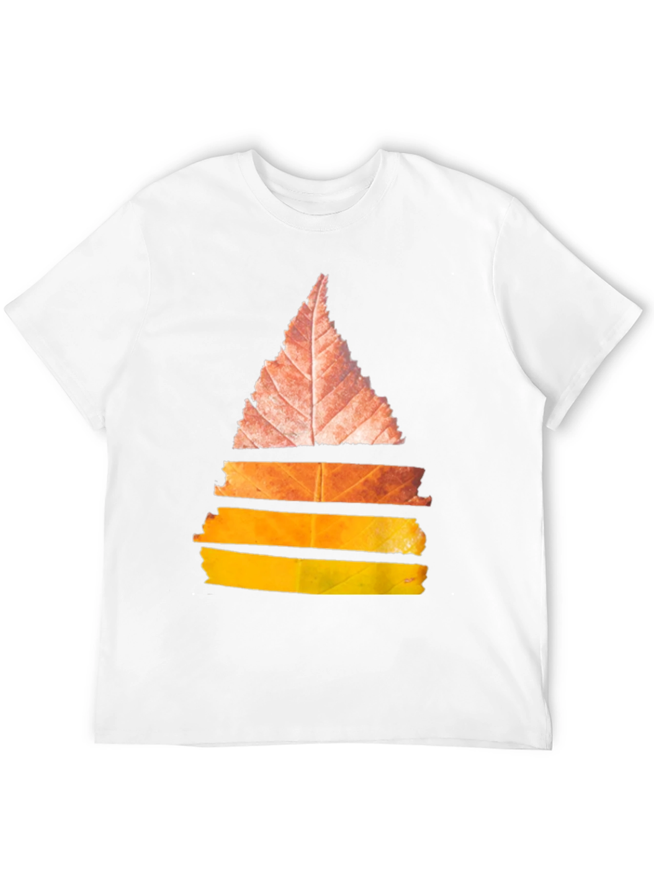 Abstract Leaf Design Black T-Shirt
