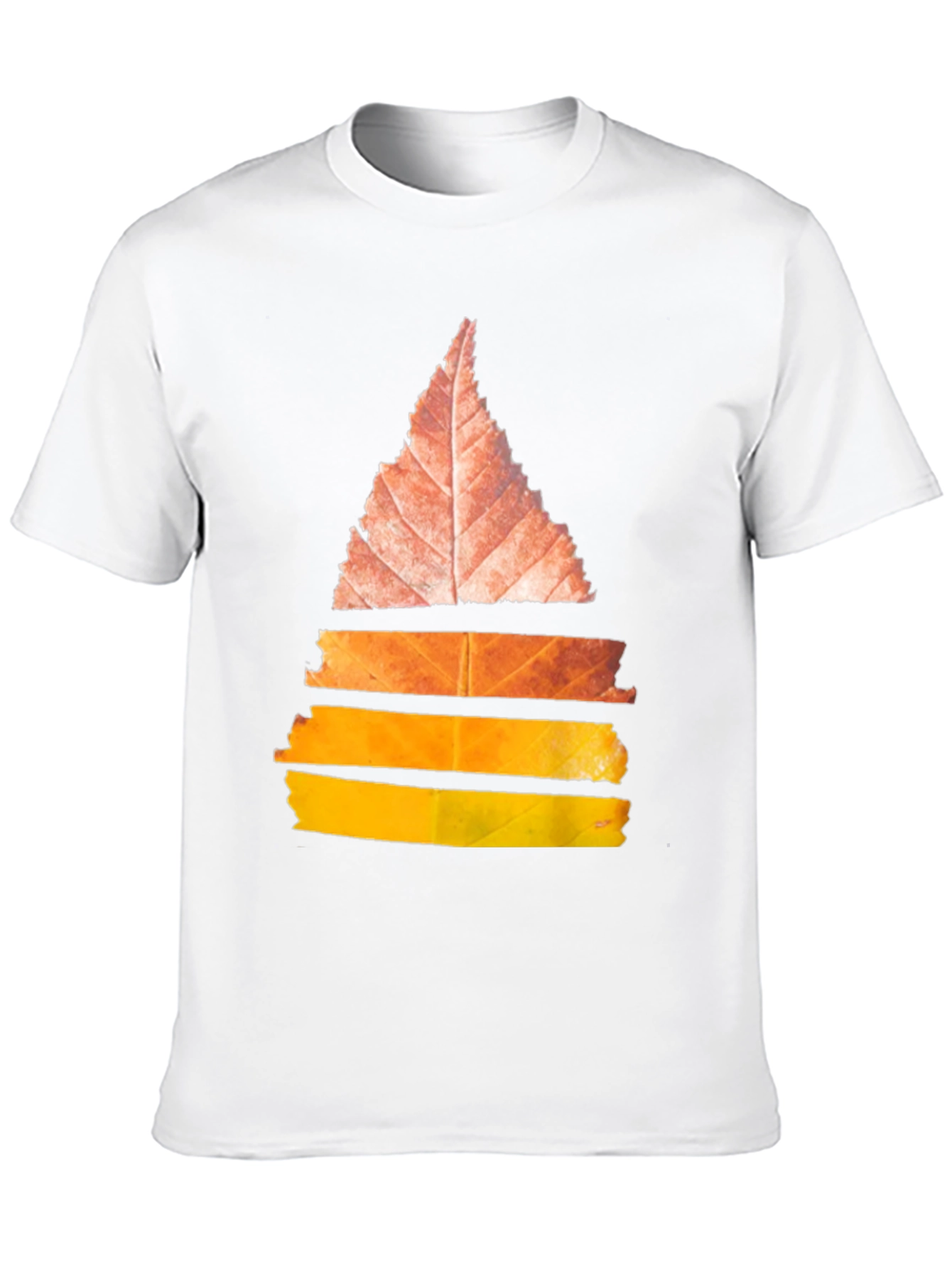Abstract Leaf Design Black T-Shirt