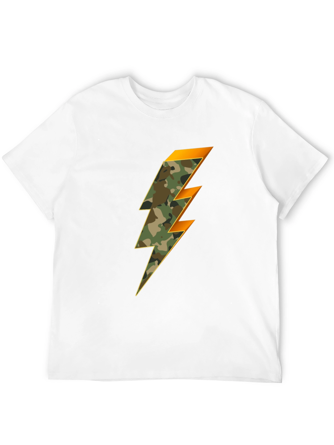 Camo Lightning Bolt Graphic Tee - Stylish Mens T-Shirt