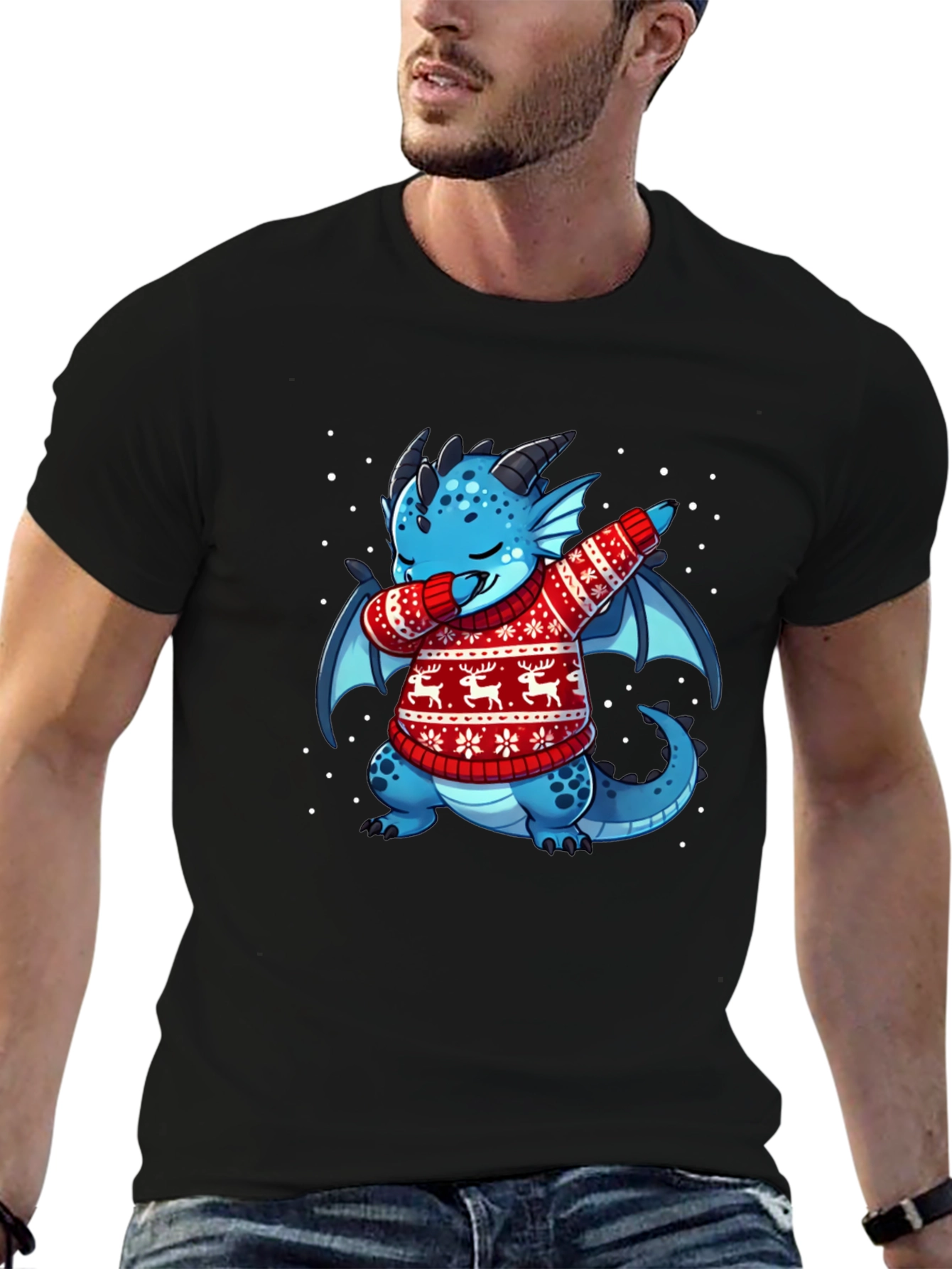 Dabbing Dragon Christmas T-Shirt