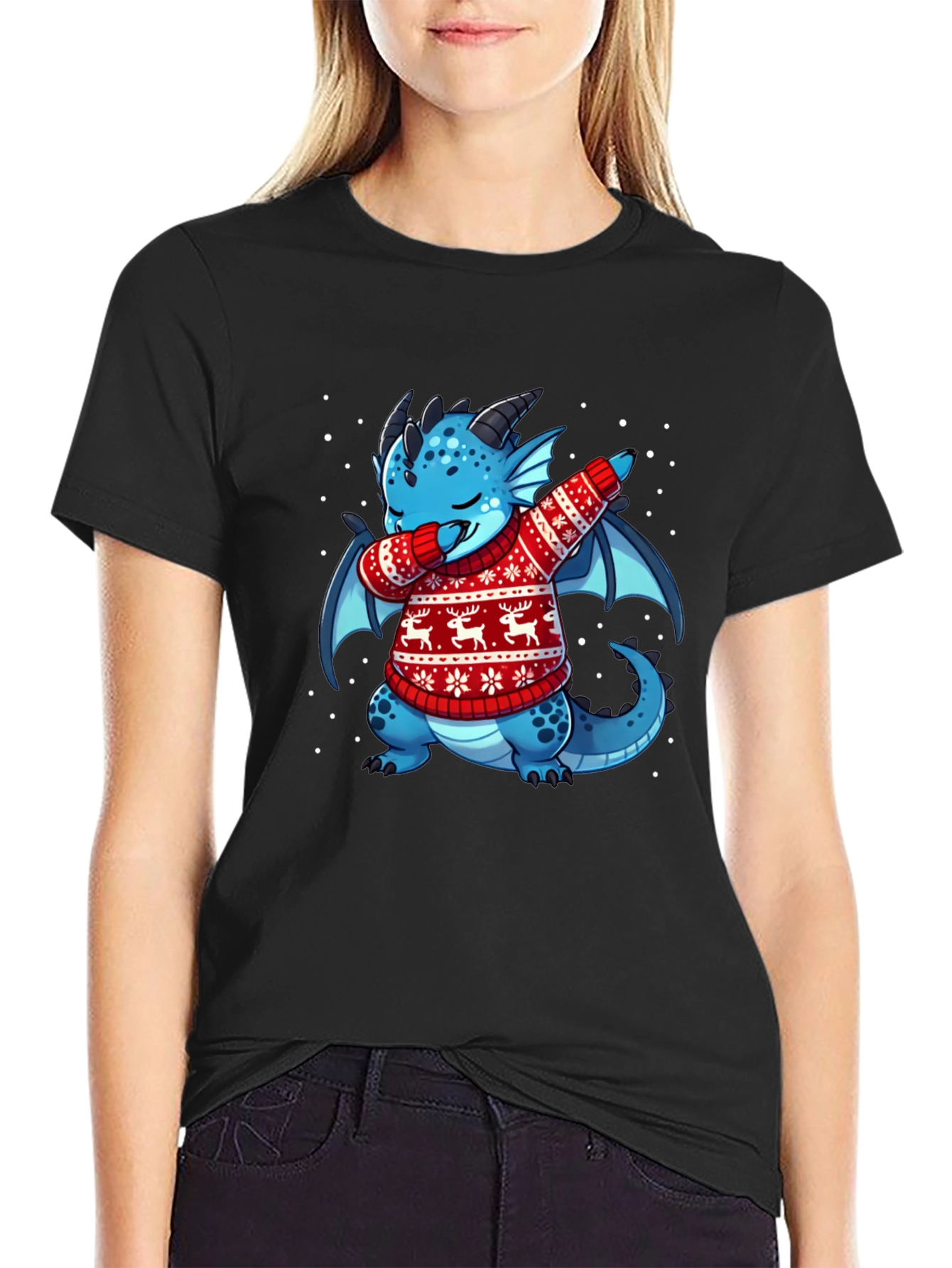 Dabbing Dragon Christmas T-Shirt