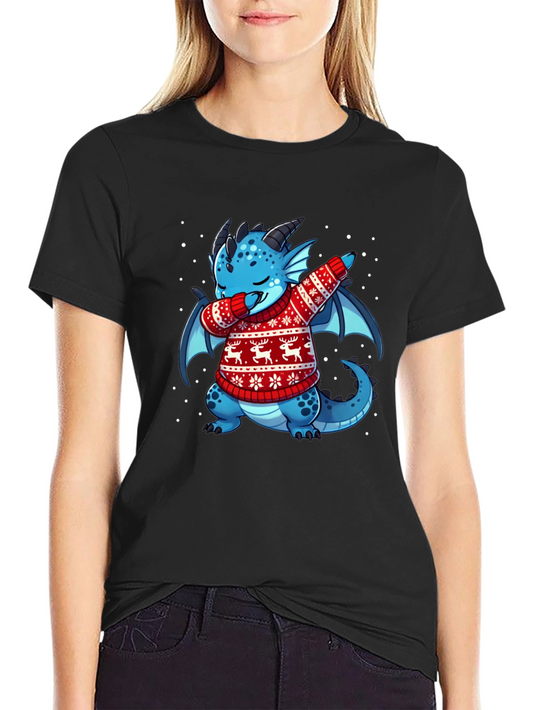 Dabbing Dragon Christmas T-Shirt
