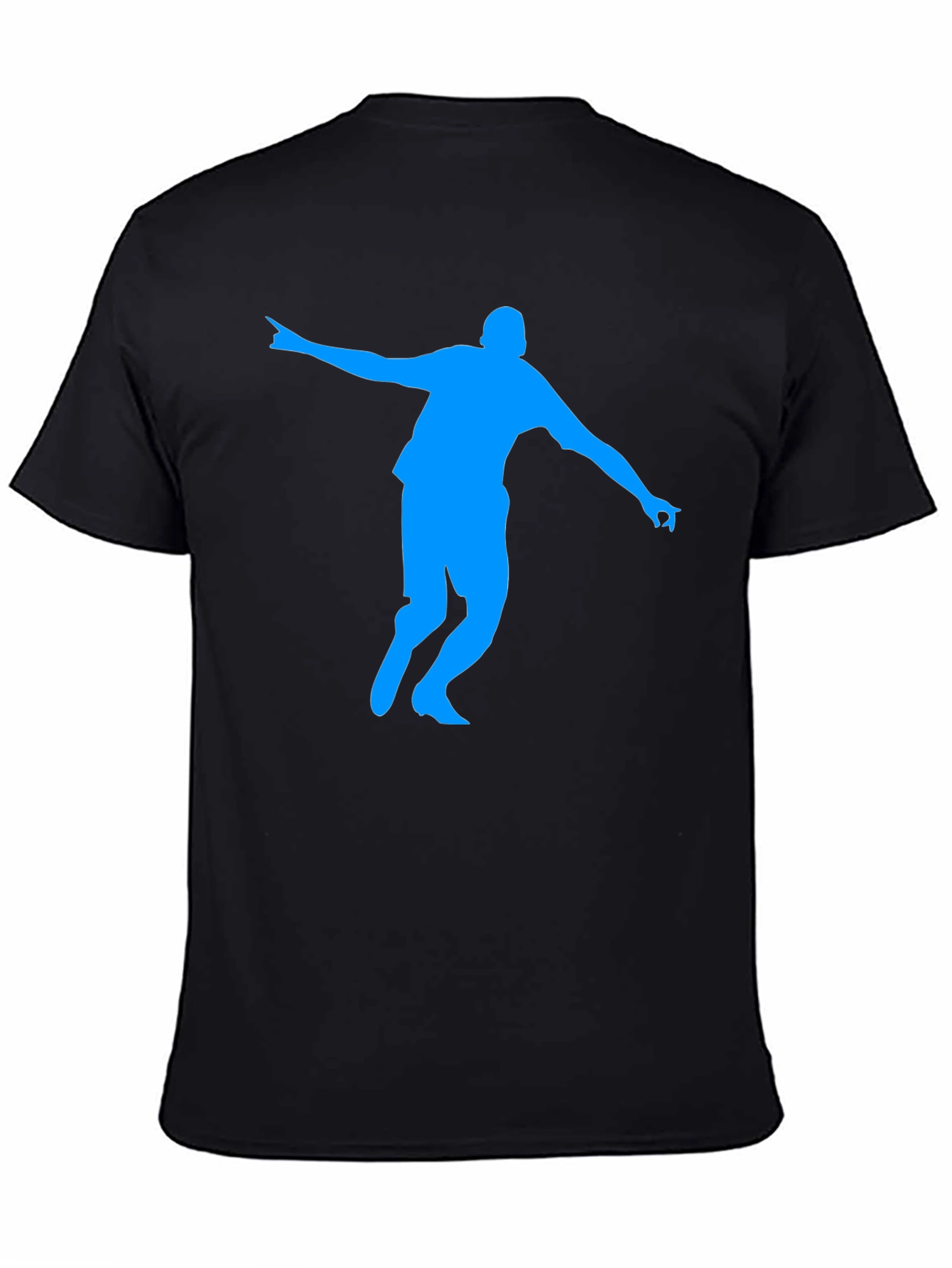 Black T-Shirt with Blue Silhouette Design