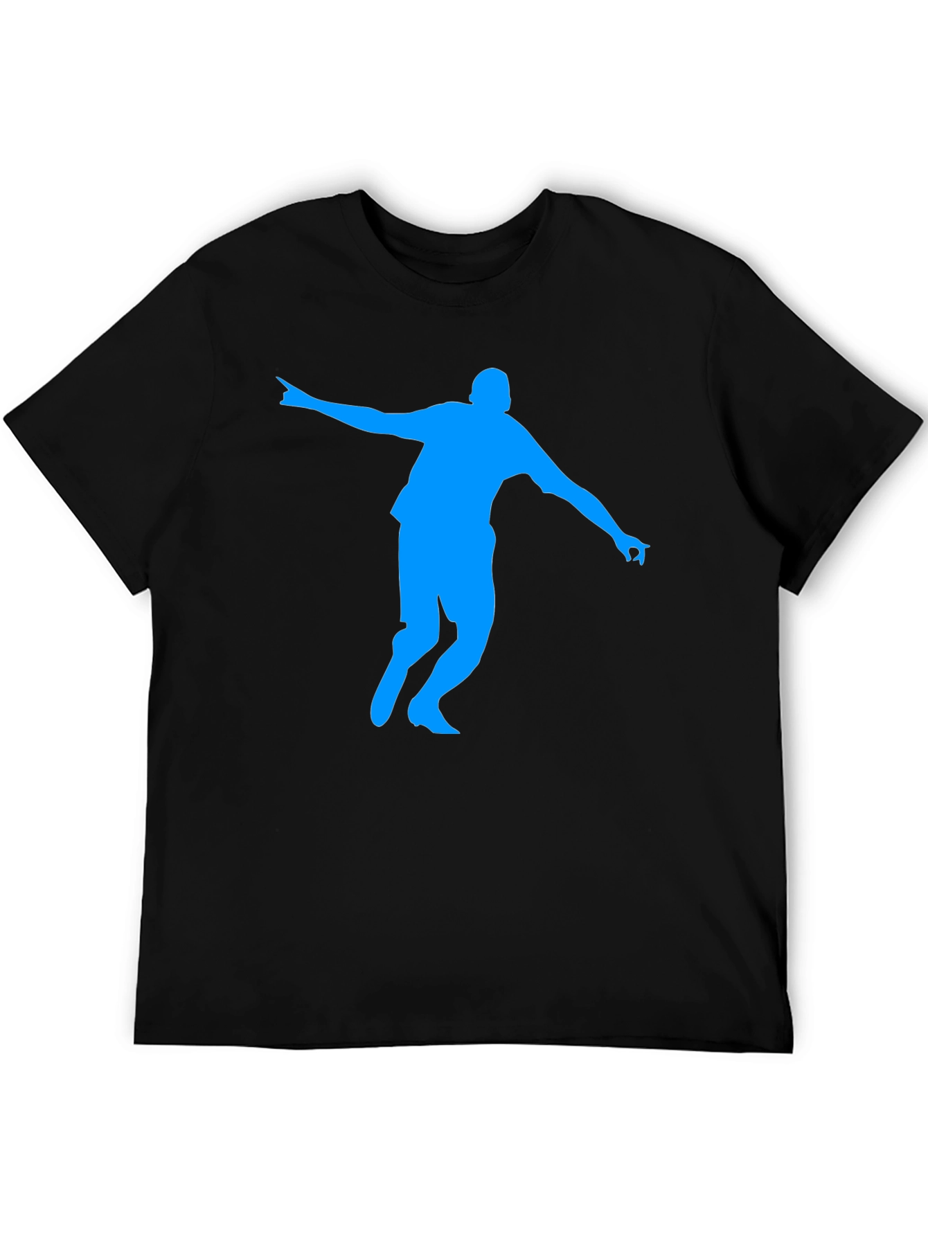 Black T-Shirt with Blue Silhouette Design