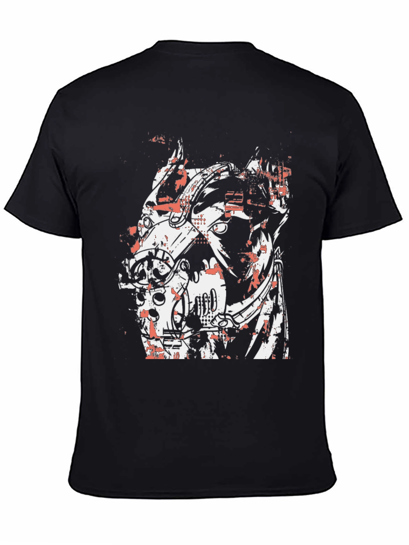 Abstract Graphic Print Black Crew Neck T-Shirt